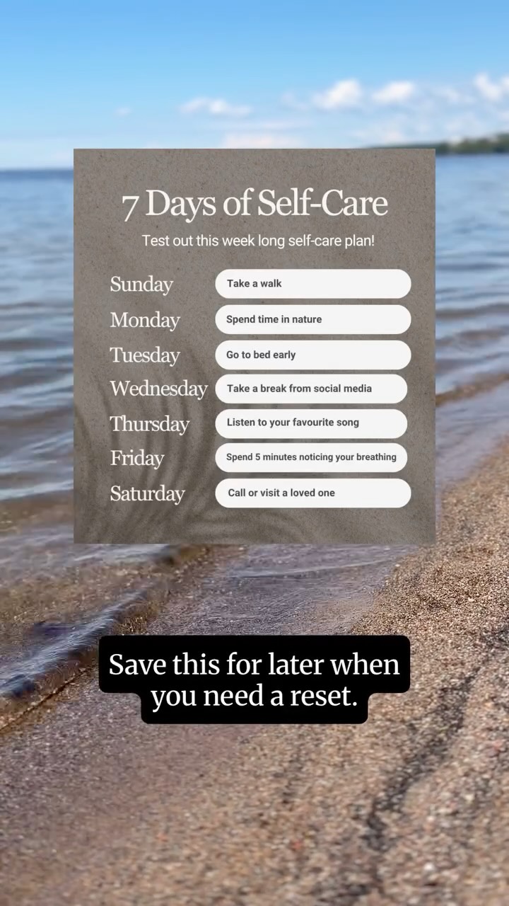 Happy International Self-Care Day. 🤍
Self-care doesn't have to be extravagant to be meaningful.
Sometimes it's taking a deep breath before your next meeting. Going for a walk. Saying no without guilt. Asking for help. Getting enough sleep. Or simply giving yourself permission to slow down.
Small, intentional moments of self-care can have a meaningful impact on your mental well-being over time.
Today, choose one small way to care for yourself.
You deserve the same compassion you so often give to others.
Save this reel for a gentle reminder when you need it most.
🌟 If you found this helpful and want to learn more, please ‘Follow’ or share our content 🙌🏾
🍃 Learn more about Bay Psychology
✉️ Email: support@baypsychology.ca
📞 Call: 705-478-7771
🖥️ Website: www.baypsychology.ca
📍 176 Lakeshore Dr Suite 15, North Bay, ON
DISCLAIMER: Information shared by Bay Psychology on social media is not intended to replace or be constituted as psychological or medical care. It’s intended for educational and informational purposes only. If you need support, please establish care with a regulated healthcare provider.
