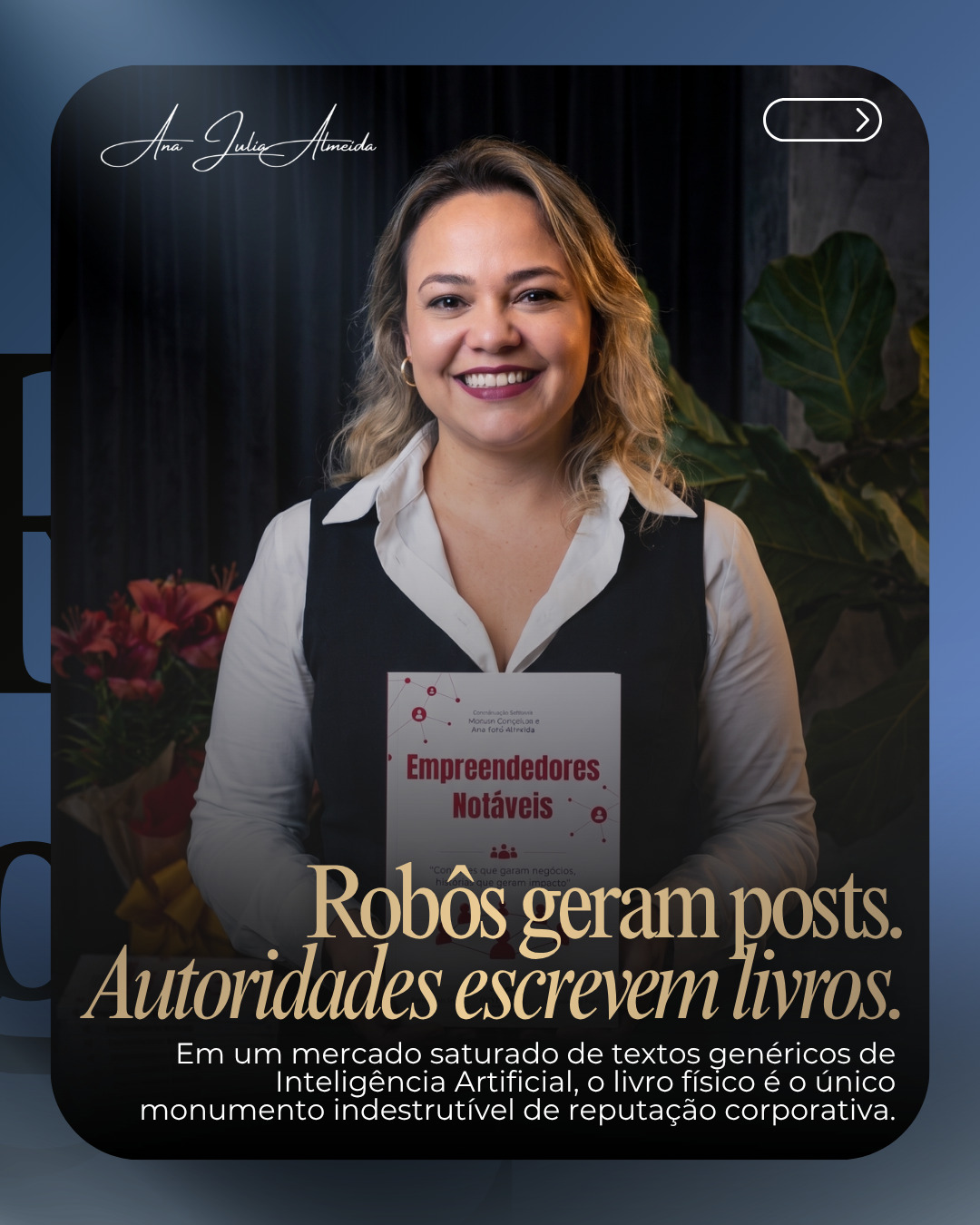 Escrever um livro nunca foi sobre vaidade.
Foi sobre deixar de produzir apenas conteúdo para começar a construir patrimônio intelectual.
Posts cumprem uma função importante. Eles iniciam conversas, geram alcance e aproximam pessoas. Mas existe um momento em que aquilo que você sabe deixa de caber em uma legenda. É quando método, experiência e repertório precisam de um espaço que sobreviva ao algoritmo.
Foi exatamente por isso que aceitei o convite para coordenar editorialmente o Empreendedores Notáveis e escrever um dos capítulos da obra.
No fim, a pergunta não é se você publica muito.
É se aquilo que você constrói continuará representando sua autoridade daqui a cinco ou dez anos.
Talvez a sua marca esteja pronta para algo maior do que apenas mais um post.
#EngenhariaDoMarketing #Autoridade #BrandingPessoal #EmpreendedoresNotáveis #Posicionamento #MarketingEstratégico