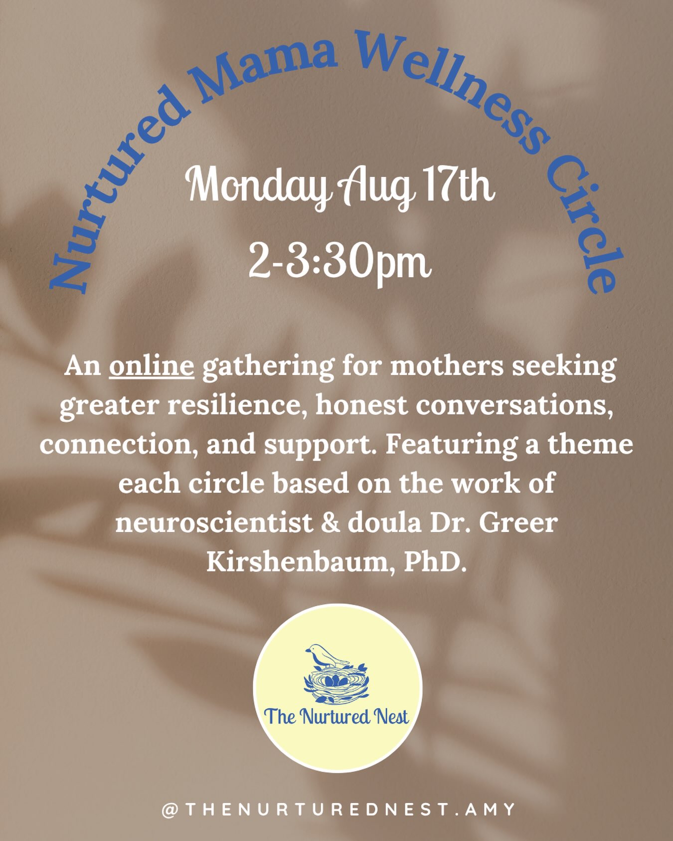 Something new is in the works!! I’m excited to now be offering a monthly online mama’s wellness circle!
An online gathering for mothers seeking greater resilience, honest conversations, connection, and support. Featuring a theme each circle based on the work of neuroscientist & doula Dr. Greer Kirshenbaum, PhD & also the work of Dr Peter Levine- the founder of Somatic Experiencing ®
This upcoming date in August will be focused on: Growing Space & Befriending our Nervous System 🌀
You’ll leave this workshop feeling more confident in your parenting choices, more in tune with your bodies messages and unique signals it gives you, we will also practice in the moment strategies to support your nervous system and your little one, along with connecting with other moms in a warm supportive environment.
Ideal for mamas of little ones 0-3 years old, but also open to mamas of all ages!
Cost for the workshop is $25 CAD. And more info can be found on my website 👉🏻 www.amyjulienne.com
#motherhoodjourney #motherhoodsisterhood #onlinecircle #somaticexperiencing #thescienceofnurture