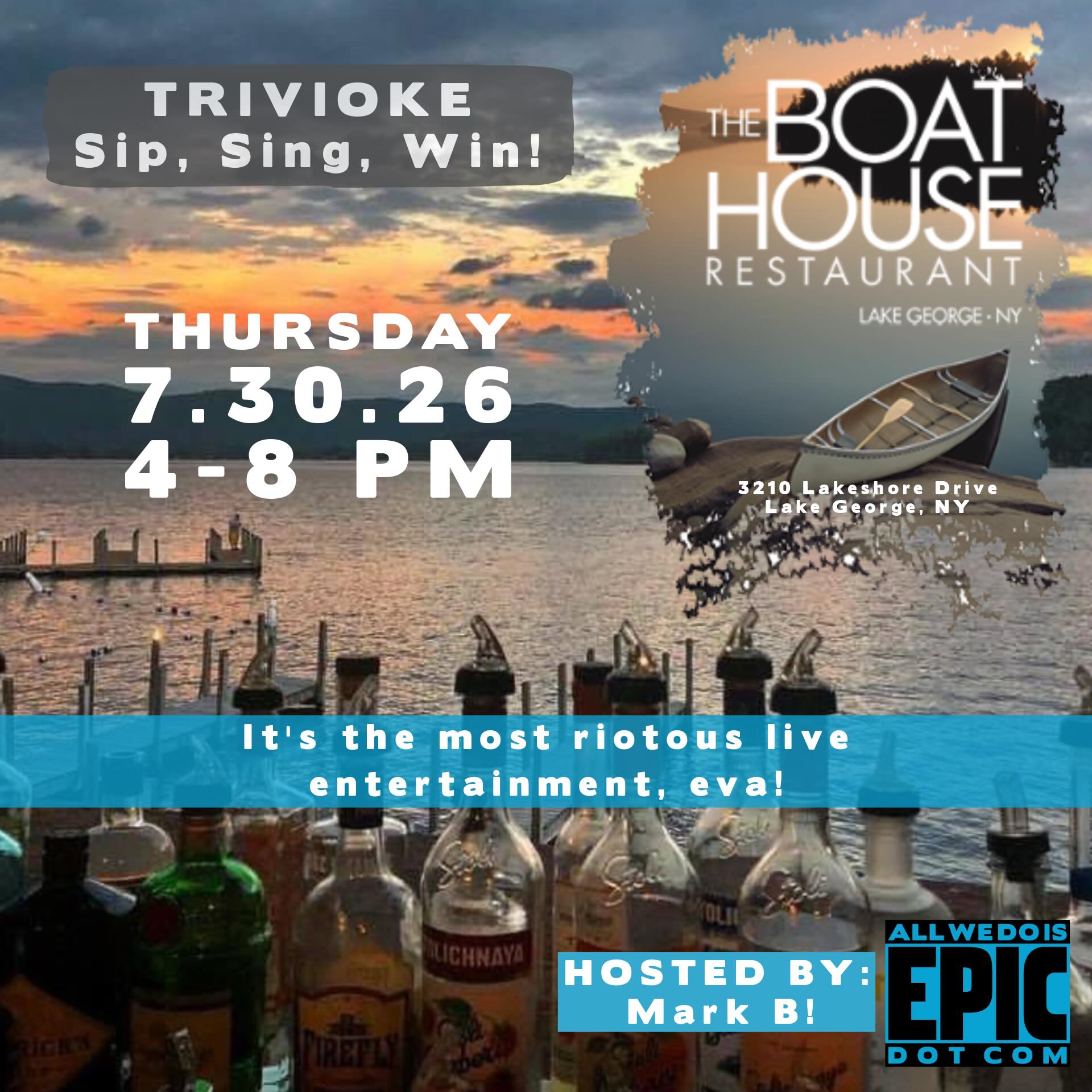 Join us at @lgboathouse this Thursday evening for #trivioke ! It’s a riotous time of singalongs, prizes, drinks and the great deck atmosphere lakeside! #allwedoisepic