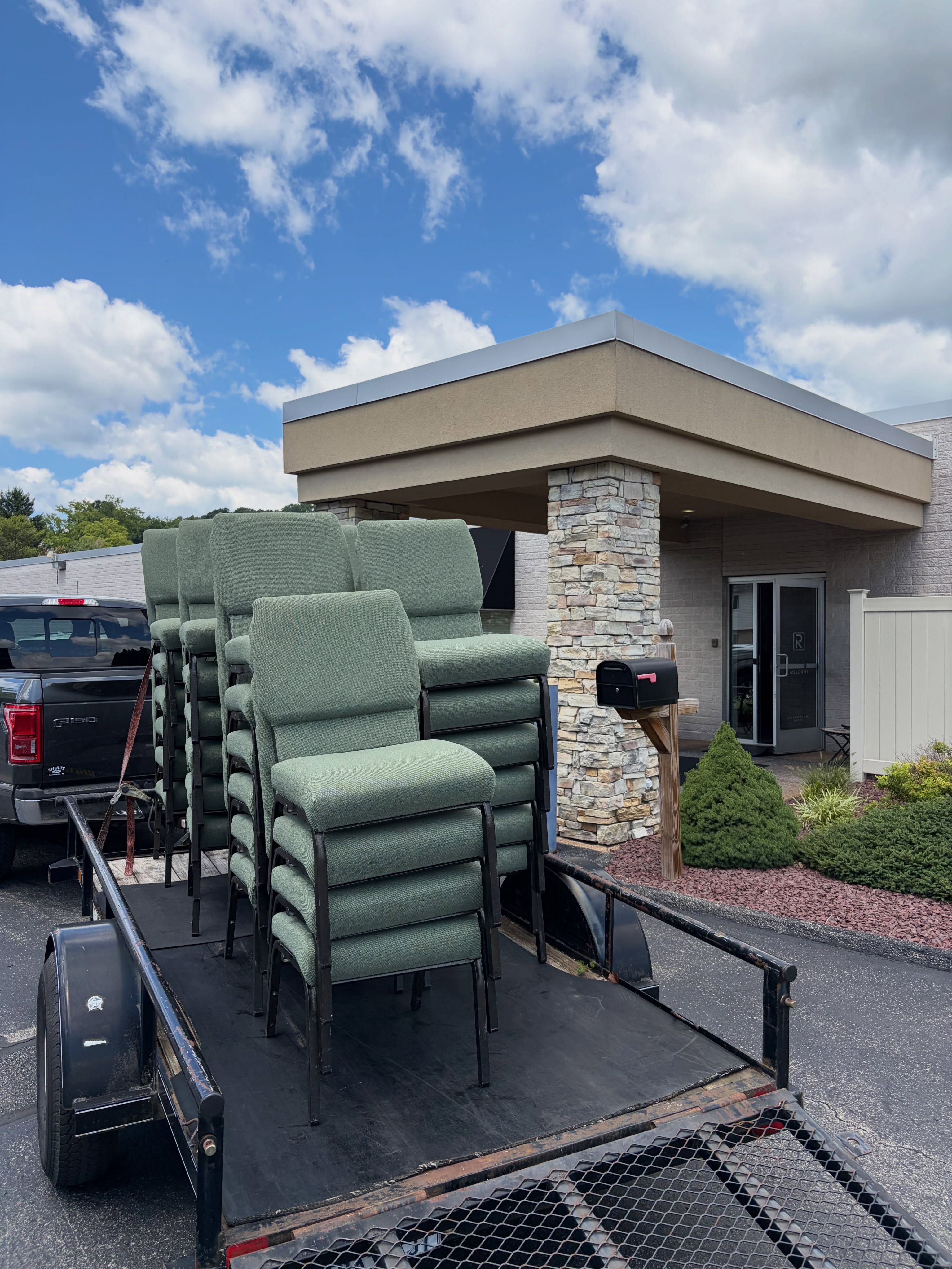 Things have been getting a bit tight on Sunday mornings. We received a bunch of chairs from the Reclamation Community Center and we are so grateful! Join us this Sunday at 10am and bring some friends to try them out! #reclamationcommunitycenter #reclamationchurchgreensburg
