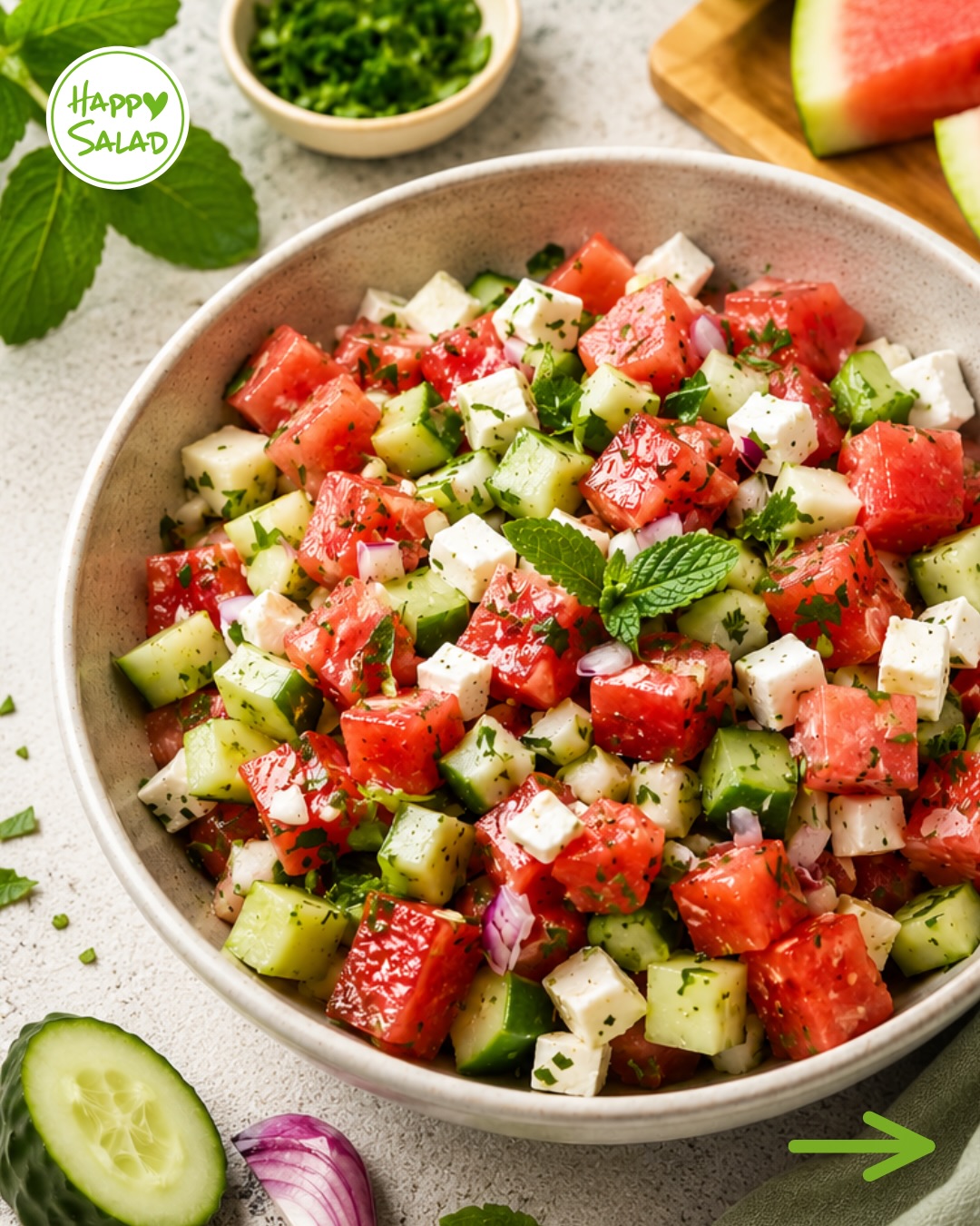 ☀️🍉 Wassermelonen-Sommersalat – der perfekte Begleiter für heiße Sommertage!
Fruchtige Wassermelone, cremiger Feta, knackige Gurke und frische Kräuter – kombiniert mit unserer Happy Salad Zitrone & Lavendel Salatsoße entsteht ein wunderbar leichter Sommersalat, der in wenigen Minuten zubereitet ist. 💚
Ob als schnelles Mittagessen, leichte Beilage zum Grillen oder als erfrischender Snack – dieses Rezept sorgt garantiert für Sommerfeeling auf dem Teller. 🌿✨
Swipe nach rechts und speichere dir das Rezept für den nächsten sonnigen Tag ab!
Verrate uns gerne in den Kommentaren: Team süß & salzig? 🍉🧀👇
⏳Und nicht vergessen: Wer im Juli 2026 das Happy Salad Lunchbox Set bestellt, erhält eine Happy Salad Salatsoße (150 ml) gratis dazu! 💚
BE HAPPY & STAY HEALTHY💚
#happysalad #salad #salat #healthy #SalatRezept