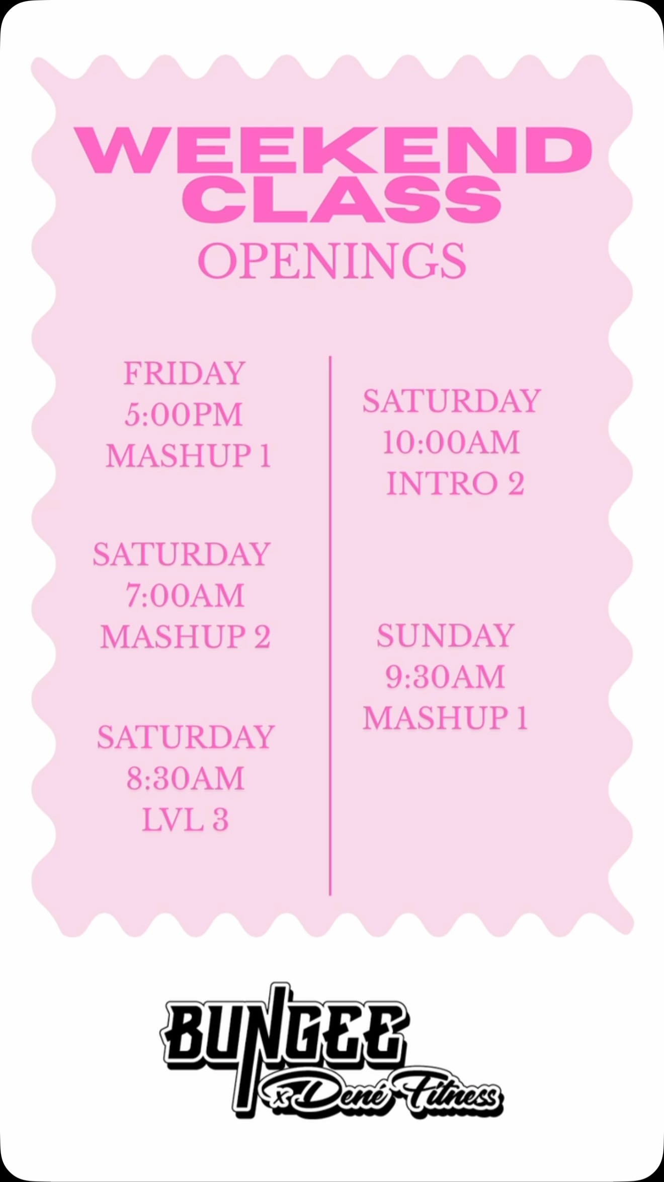 Weekend in the studio! Sounds like the perfect plan to us🤭
Reminder!! If you’ve taken at least one level 1, intro to 2 and mashup 1 are for you!