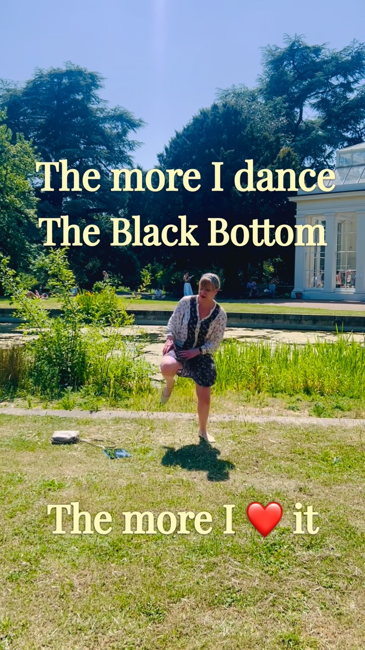 I’m surprised how much I’m loving preparing my Black Bottom classes. I’ve always been a Charleston girl, but the chance to research the Black Bottom has opened my eyes.
The Black Bottom emerged from African American social dance culture in the American South in the early 1900s. It entered mainstream American culture through Black performers & choreographers, like Billy Pierce & Buddy Bradley. It exploded into a national dance craze rivalling Charleston in 1926 after featuring in the Broadway show George White’s Scandals of 1926, where white performers popularised a theatrical version for national audiences.
I’m really enjoying leaning into the social side of the dance, instead of the more polished & quirky show-girl performance style. Watching ordinary people in old film clips dancing in their Deep South communities made me realise how accessible the dance is. It’s people from a hundred years ago, like you & me, having a knees up & having fun. It’s not about showing off. They’re not taking themselves too seriously & it’s about people of all ages coming out & dancing together in their communities. It struck me how anyone who gets up on the dance floor at a wedding or family celebration today could so easily dance the Black Bottom.
It’s stomps, it’s shuffles, it’s rhythmic & improvised. And watching the old solo social dance videos, I can’t help but think anyone could pick it up by watching each other & put their own stamp on it, without sweating or frying your brain in dance classes.
It’s 100 years since it became a craze & this is why I’m so excited to be teaching it at this year’s @swingfestlondon on Sunday 16 August.
I was originally taught the Black Bottom by the lovely Louise Thwaite & first performed it many moons ago with The Dancing Doris’s on the 100 Club stage in the 100 Minute Review. We had pink marabou feather trimmed playsuits & I was in my element.
And now I’m loving getting on down with the social side of it.
Come & discover the Black Bottom & more Afro American Jazz Dances with me & some amazing teachers on 16 August at South London SwingFest in Balham.
Check the link in bio for details #south