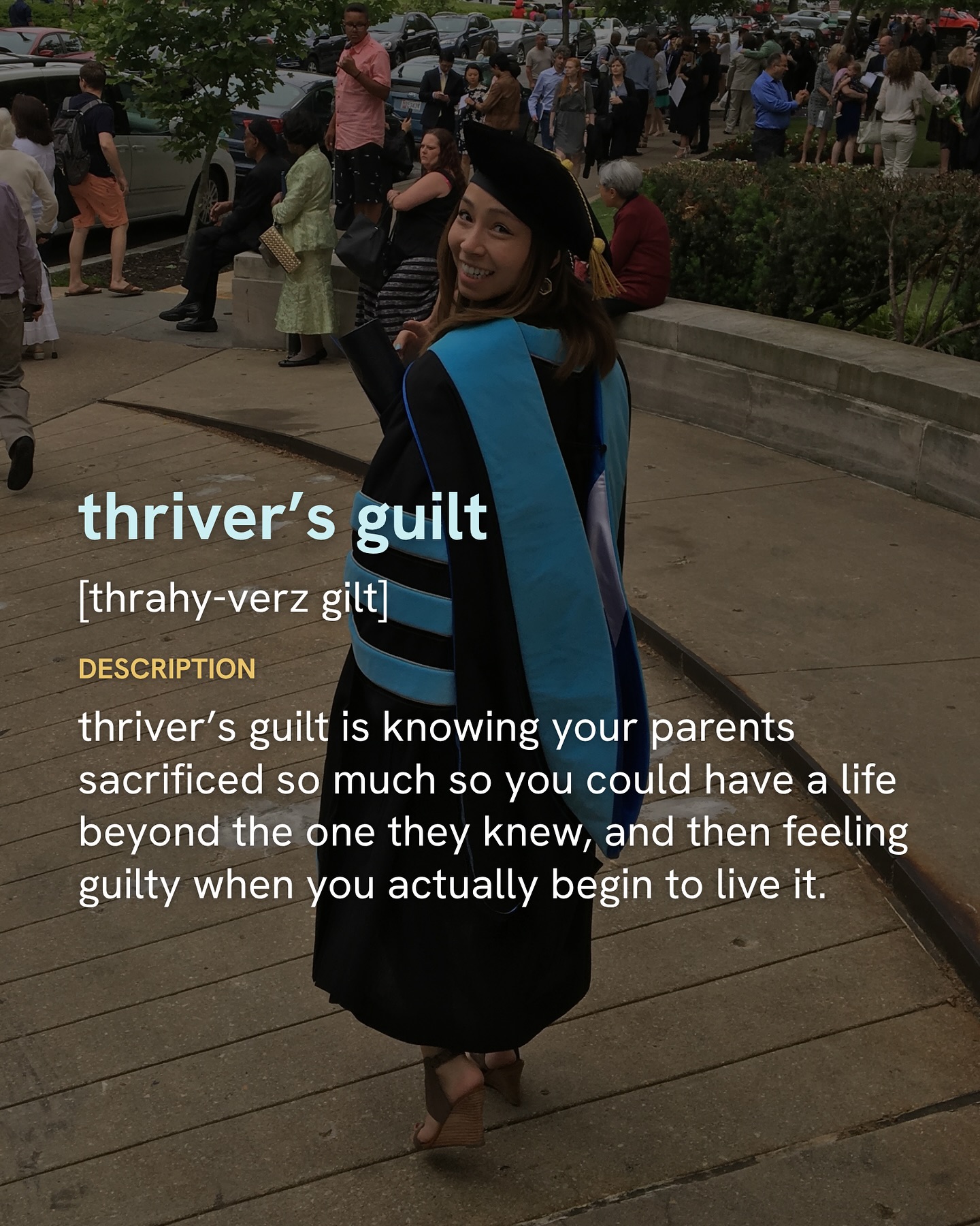 Have you ever felt thriver’s guilt?
It is the strange indebtedness of opportunity.
You know you are supposed to move forward, explore, take risks, and build a life they could not access. But every step forward can also feel like a step away from them.
There is gratitude, of course. But there is grief too. Grief that they may never experience the world with the freedom you now have. Grief that you cannot bring them into every room their sacrifices helped you enter. Grief that sometimes they can only experience your life through your stories, photos, accomplishments, and the version of success they see reflected back through you.
And there is pressure in knowing that your thriving may be one of the ways they measure whether everything they endured was worth it. Sometimes you want them to live through you because you want to give something back. Sometimes you resent feeling responsible for making their sacrifices meaningful. Sometimes you are simply sad that the life they made possible for you is not a life they can fully share.
Maybe healing is learning that gratitude does not require self-abandonment.
You can honor what your parents gave you without making your life a repayment plan.
You are allowed to love them, grieve for them, carry parts of them with you, and still become someone they may not fully understand.
#asianparents #filialpiety #guilt #guilty #therapistadvice #relationships #parents #parentrelationships