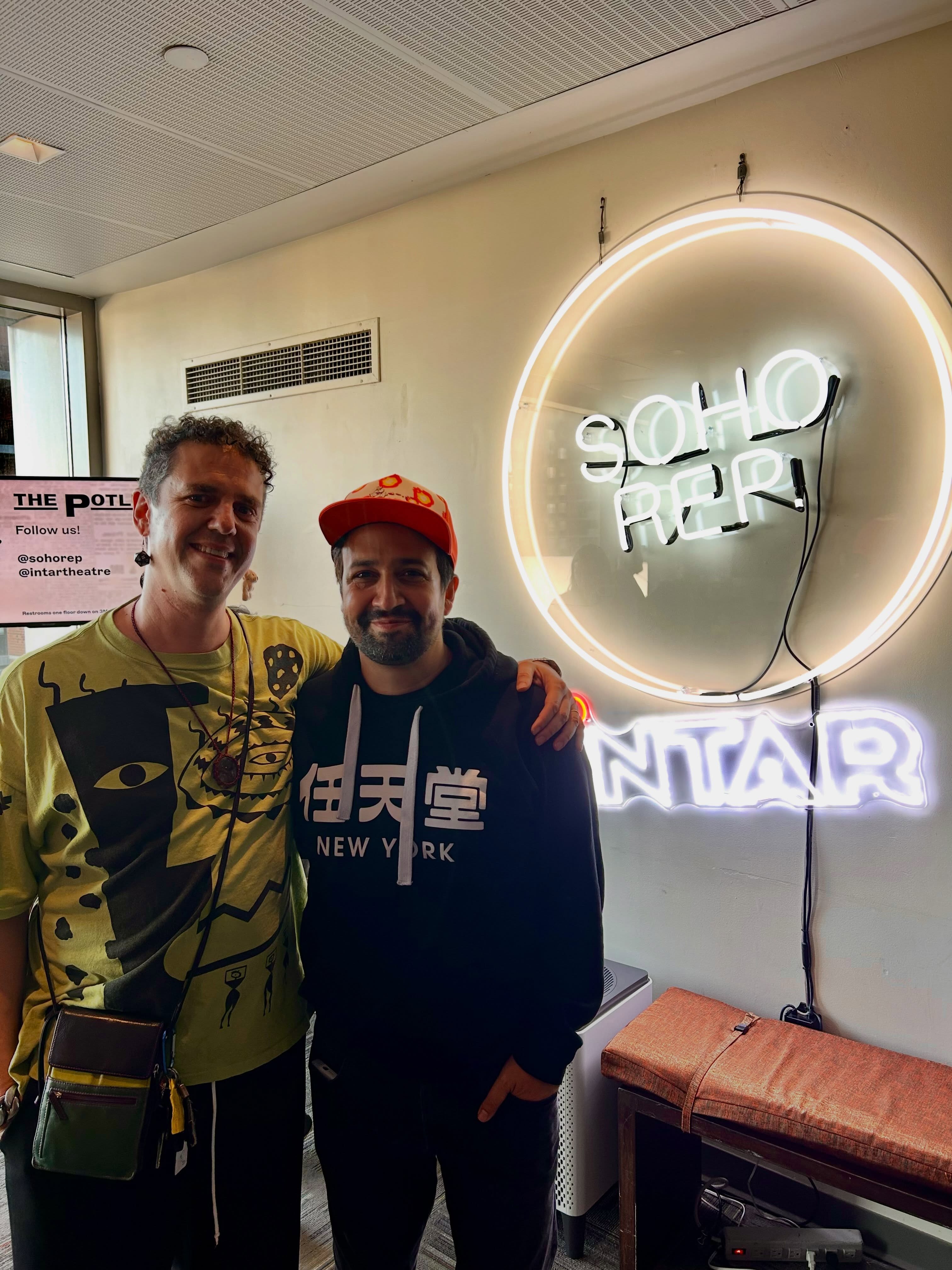 🤩 Thank you @lin_manuel for coming to THE POTLUCK!!! We are so grateful to have you in the space and celebrate this show with you. And a big thank you to the Miranda Family Fund for helping make this show possible 🫶 Catch us before we close Aug 9th!