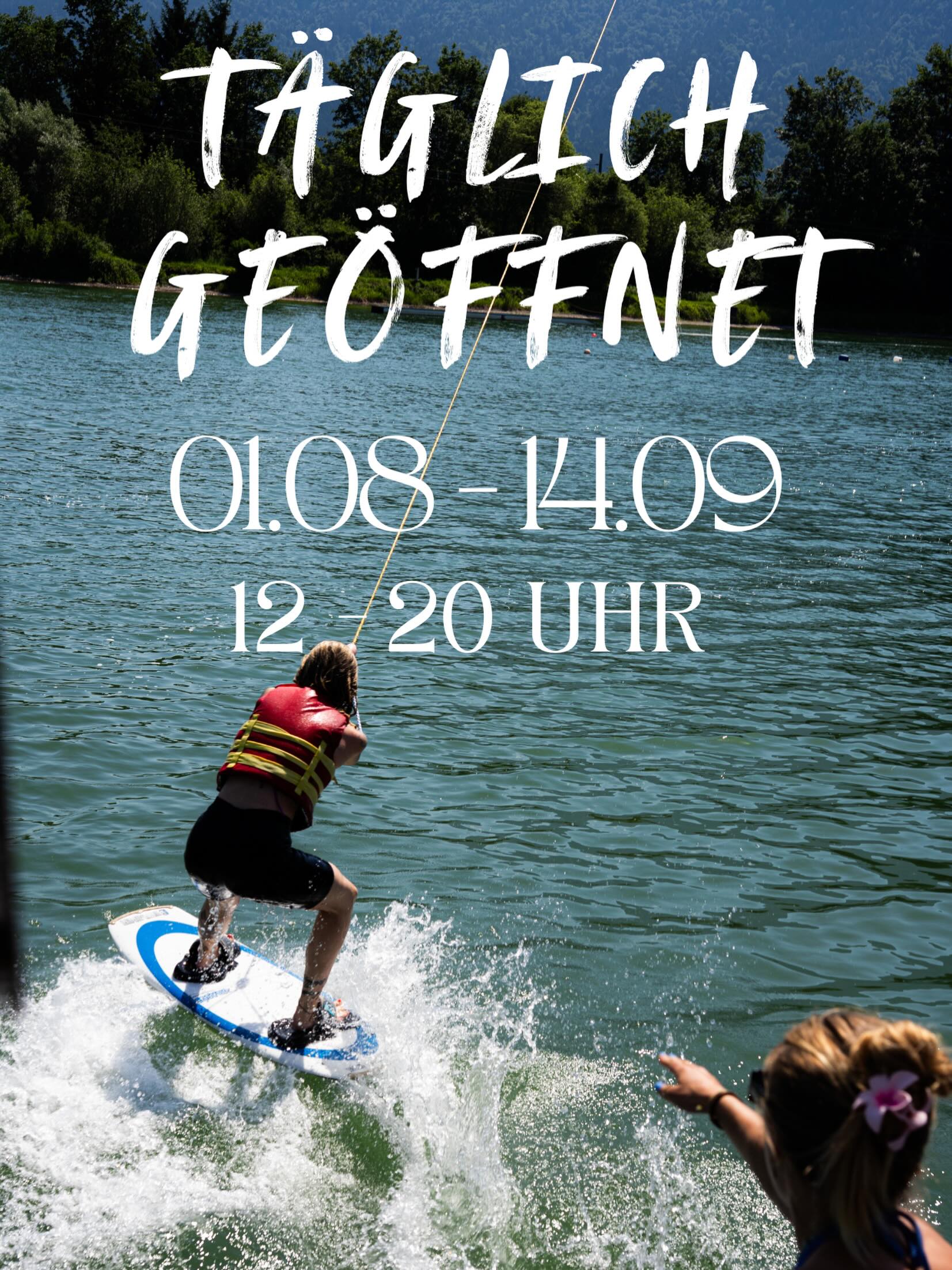 Von 01.08. bis 14.09. haben wir unseren Wasserski- & Wakeboardlift wieder täglich für euch geöffnet – jeden Tag von 12:00 bis 20:00 Uhr.
Schnappt euch eure Freunde, kommt an den See und genießt den Sommer auf dem Wasser!
Täglich 12–20 Uhr
01.08.–14.09.
Wir freuen uns auf euch! 🙌
#WetsportsKiefersfelden #Wakeboard #Wasserski #CableWakeboard #Wakepark