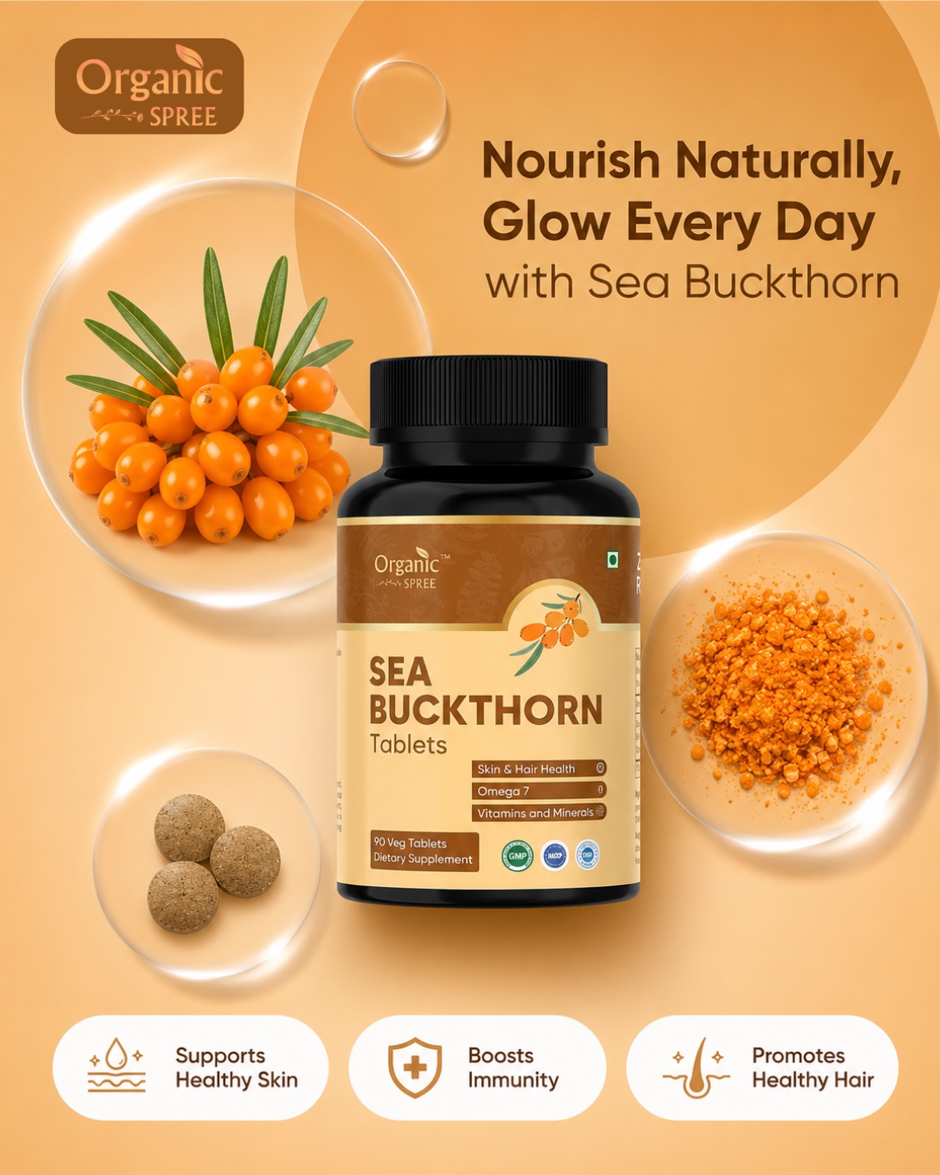 Glow starts from within. ✨🍊
Fuel your skin, hair, and overall wellness with the natural goodness of Organic Spree Sea Buckthorn Tablets. Packed with Omega 7, vitamins, and minerals to help you shine every day. 🌿🧡
#organicspree #seabuckthorn #seabuckthorntablets #skinhealth #hairhealth
(Sea Buckthorn Tablets, Organic Spree, Omega 7 supplement, skin health, hair health, immunity support, natural vitamins, herbal supplement, Ayurvedic wellness, antioxidant support, beauty from within, healthy lifestyle, organic supplements, daily wellness, plant-based nutrition.)