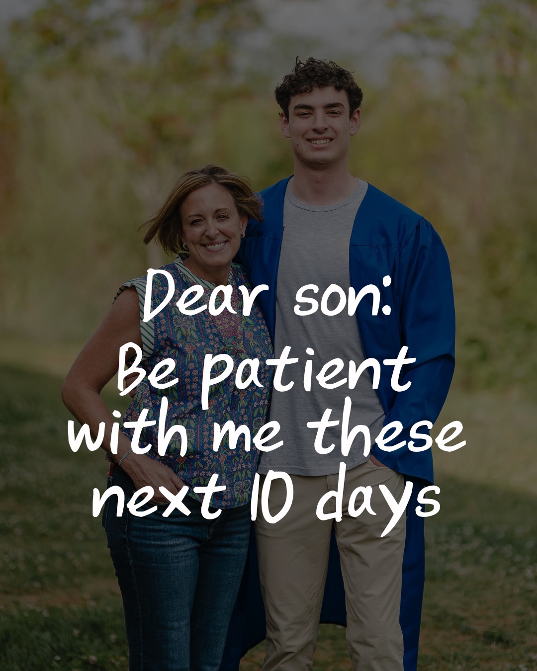 These next 10 days are going to go by so fast. I know he’s ready, but I’m trying to hold on to every moment for as long as I can.
I know this is exactly what we’ve been preparing him for. I’m incredibly proud of the young man he’s become and so excited for everything ahead of him. He’s going to have a blast!
But I’m still learning how to be the mom he needs in this next chapter. So… son, be patient with me. I’ve never done this part before. 🥹🩷
#CollegeMom #EmptyNest #Motherhood #MomOfBoys