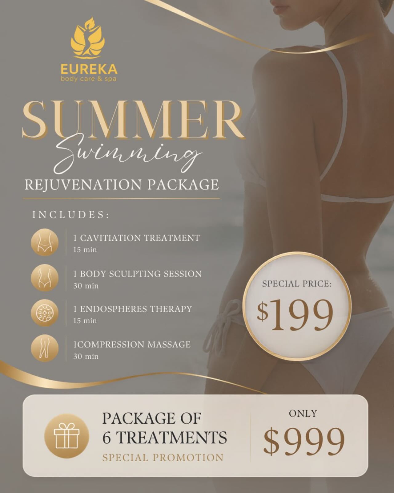 ✨ Summer Swimming Rejuvenation Package ✨
Feel confident, sculpted, and refreshed all summer long with our exclusive body contouring package.
This carefully selected combination of treatments is designed to help improve body contours, support lymphatic drainage, and leave your skin looking smoother and more toned.
💎 Package Includes:
• 1 Cavitation Treatment — 15 min
• 1 Body Sculpting Session — 30 min
• 1 Endospheres Therapy — 15 min
• 1 Compression Massage — 30 min
💛 Special Price: $199
Want even more noticeable results? Take advantage of our 6-Treatment Special Promotion for only $999 and enjoy the full body transformation experience.
Book your appointment today and get ready to look and feel your best this season.
📍 Eureka Body Care & Spa
📞 (212) 858-0706
💬 Text: (833) 255-9387
#EurekaBodyCare #BodyContouring #BodySculpting #Cavitation #EndospheresTherapy CompressionMassage SummerBody BodyRejuvenation BodyCare SpaLife WellnessJourney BeautyClinic NYCBeauty