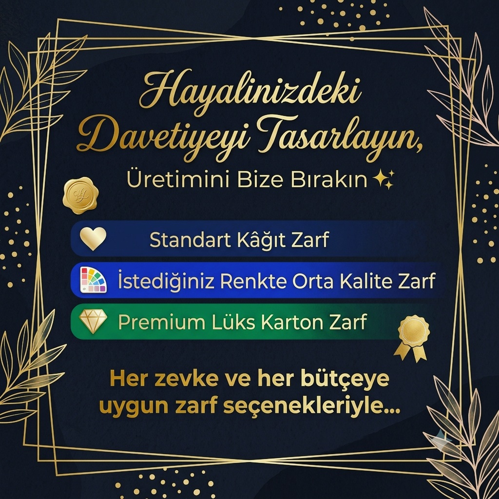 Davetiyenizi siz tasarlayın, üretimini bize bırakın. ✨
Tercihinize göre;
🤍 Standart kâğıt zarf
🎨 İstediğiniz renkte orta kalite zarf
💎 Premium lüks karton zarf
Her zevke ve her bütçeye uygun zarf seçenekleriyle...
📲 Whatsap Sipariş Hattı : 0539 243 15 09
💌Online satışta 10. yıl 👍Güvenli Alışveriş
🎁Kargo Alıcıya aittir.
📝 Whatsapptan tasarım onayı alıp baskı yapmaktayız.
▶️Fiyatlarımıza Baskı Ücreti Dahildir.
📊Davetiye Özellikleri Kartpostal Kartonuna Baskılı
▶️Daha fazla model ve bilgi için Onur Matbaa Çorlu ofisi
Türkiye geneline kargo yapılır.
#davetiye
#düğündavetiyesi
#dugundavetiyesi
#nikahdavetiyesi
#sözdavetiyesi
#nişandavetiyesi
#kişiselledavetiye
#özeldavetiye
#modernDavetiye
#şıkdavetiye
#zarflıdavetiye
#ekonomikdavetiye
#düğünhazırlıkları
#evleniyoruz
#gelinadayı
#damatadayı
#düğün2026
#düğünorganizasyonu
#matbaabaskı