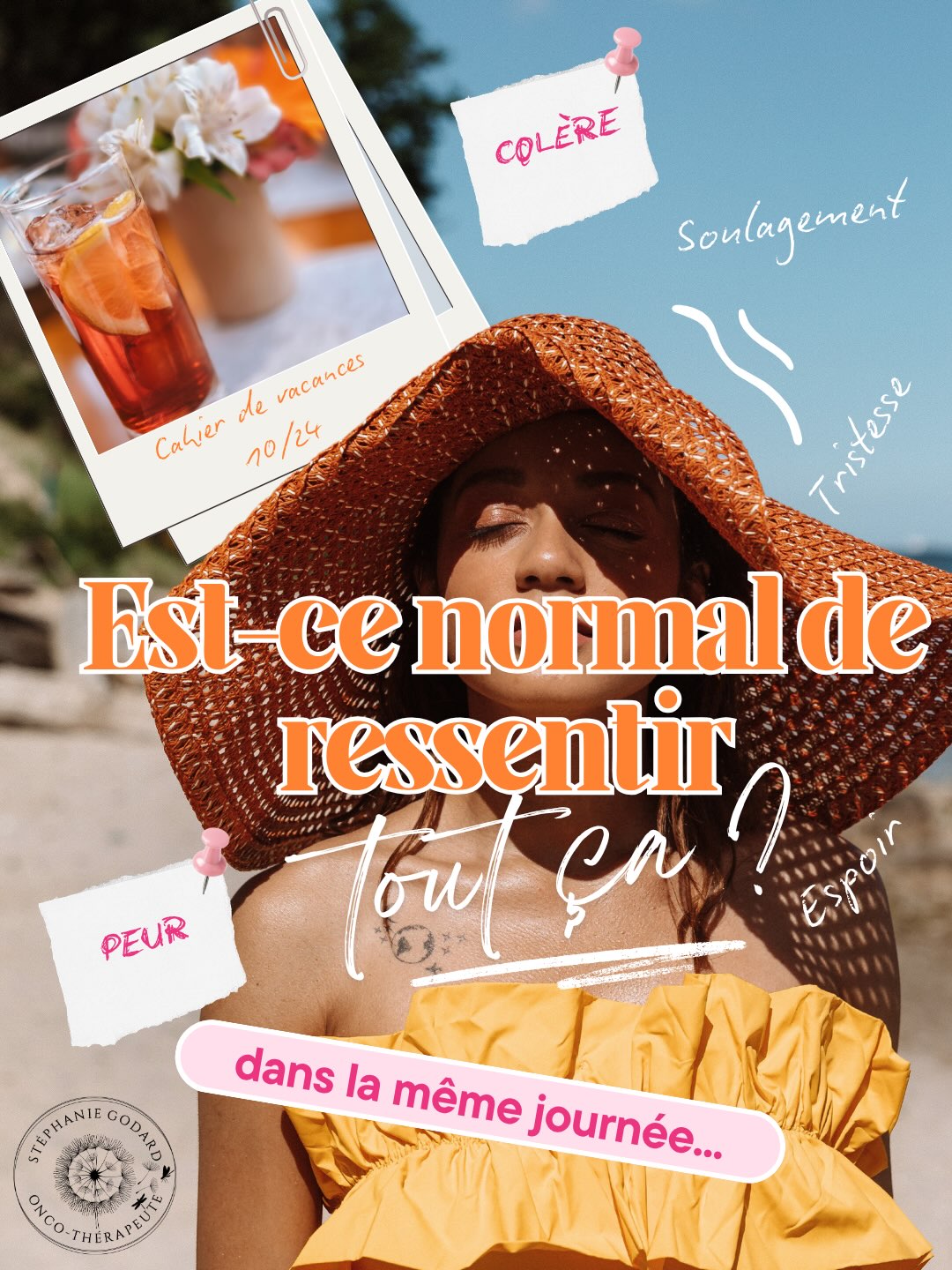 ❤️ Est-ce normal de ressentir autant d’émotions après un cancer ?
Si cette question vous a déjà traversé l’esprit...
La réponse est oui.
Lorsque l’on traverse un cancer, que l’on est en traitement, que l’on vit l’après-cancer ou que l’on accompagne un proche aidant, les émotions deviennent parfois difficiles à comprendre.
👉🏻Vous pouvez ressentir de la peur avant un examen.
👉🏻Du soulagement lorsque les résultats sont rassurants.
Puis, quelques heures plus tard, de la colère, de la culpabilité ou une profonde tristesse.
Et parfois... tout cela dans la même journée.
Beaucoup de personnes pensent alors : « Je ne me reconnais plus. » En réalité, ce n’est pas parce que vous êtes « trop sensible ». C’est parce que votre cerveau essaie de s’adapter à une expérience qui bouleverse profondément votre vie.
🧠En psycho-oncologie, nous savons que les émotions ne fonctionnent pas en file indienne. Elles peuvent coexister. Elles peuvent même sembler contradictoires. Et c’est précisément ce qui les rend parfois si déroutantes.
C’est là que la roue des émotions devient un outil précieux.
Elle ne sert pas à mettre une étiquette sur ce que vous ressentez.
Elle vous aide à aller un peu plus loin que le simple : « Ça va. » ou « Ça ne va pas. »
Parce que derrière un « ça ne va pas » peuvent se cacher de la peur, de la solitude, du découragement, de la frustration, de l’impuissance... et chacune de ces émotions raconte un besoin différent.
✏️ L’exercice du jour
Prenez quelques minutes.
Observez la roue des émotions.
Puis complétez cette phrase :
📝 Aujourd’hui, je ressens principalement...
Et si vous prenez le temps de regarder un peu plus loin...
📝 Je découvre aussi que je ressens...
Il n’y a pas de bonne réponse.
Seulement votre réponse.
💚 Identifier une émotion n’est pas la faire disparaître.
C’est souvent le premier pas vers une meilleure régulation émotionnelle.
🤍 Et vous ?
Avez-vous déjà été surpris(e) de découvrir qu’il y avait plusieurs émotions qui coexistaient en vous au même moment ?
📖 Le Cahier de vacances
Chapitre 4 • Page 10/24
Un été pour souffler, réfléchir et prendre soin de soi.
#rouedesemotions #émotions #cancer #posttraitement #aprescancer