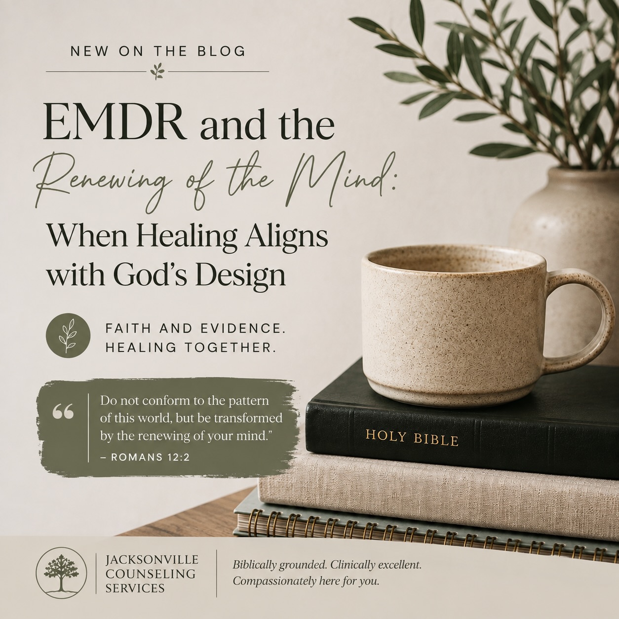 Our very talented @npottscounseling wrote an incredible piece.
Can faith and EMDR work together?
We believe healing doesn’t require choosing between your faith and effective therapy. God designed our brains with an incredible capacity to heal, and EMDR can be one of the tools He uses in that process.
📖 “Be transformed by the renewing of your mind.” Romans 12:2
Read our newest blog through the link in our bio. 🤍
#ChristianCounseling #EMDR #FaithAndMentalHealth #TraumaHealing #jacksonvillecounselingservices