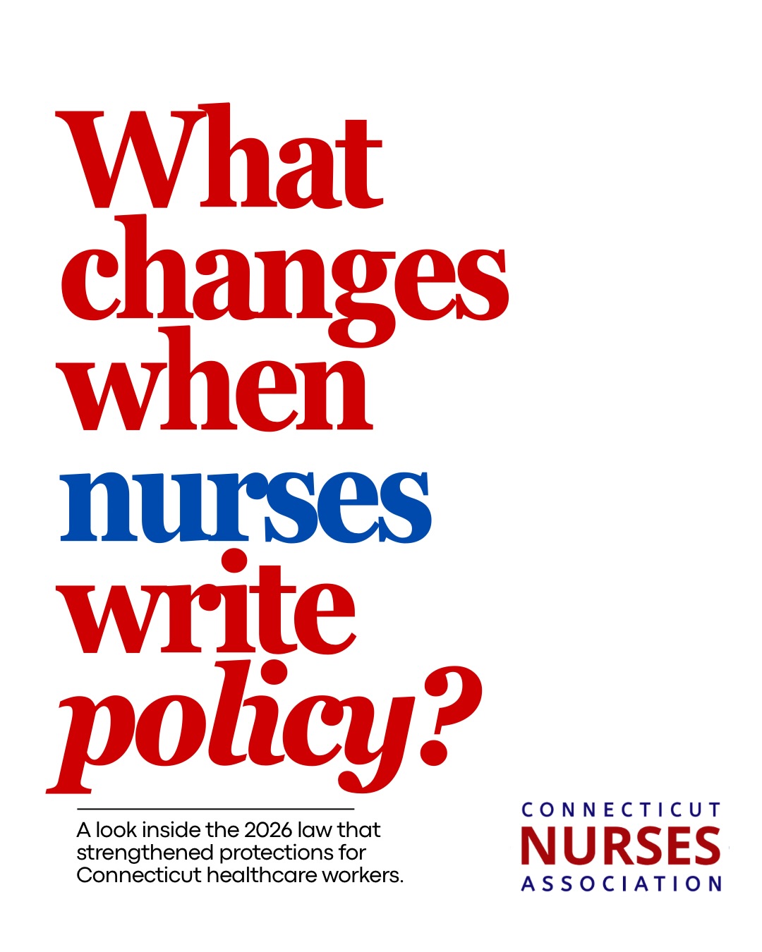 Connecticut nurses just won stronger legal protections against workplace violence, and it happened because nurses were in the room where it was written.
Effective October 1, 2026, healthcare workers assaulted on the job in Connecticut get 100% wage replacement during recovery, protected sick and vacation leave, and new hospital staffing transparency requirements. A statewide workgroup was also established to study expanding how violent patient incidents get flagged and reported.
Nurse-legislators like Rep. Kaitlyn Shake and Rep. Rebecca Martinez helped develop and defend this bill from inside the Capitol, bringing a nurseās perspective straight to the policymaking process. CT Nurses Association supported the effort every step of the way: members testified at public hearings and mobilized across the state to help get it passed.
This is what it looks like when nurses donāt just practice nursing, they shape it.
@staterepshake @rebeccamartinezct
Swipe through to see what changed. š©ŗ
Ready to add your voice? Join CNA at CTNurses.org.
#CTNurses #ConnecticutNurses #NurseAdvocacy #WorkplaceViolencePrevention