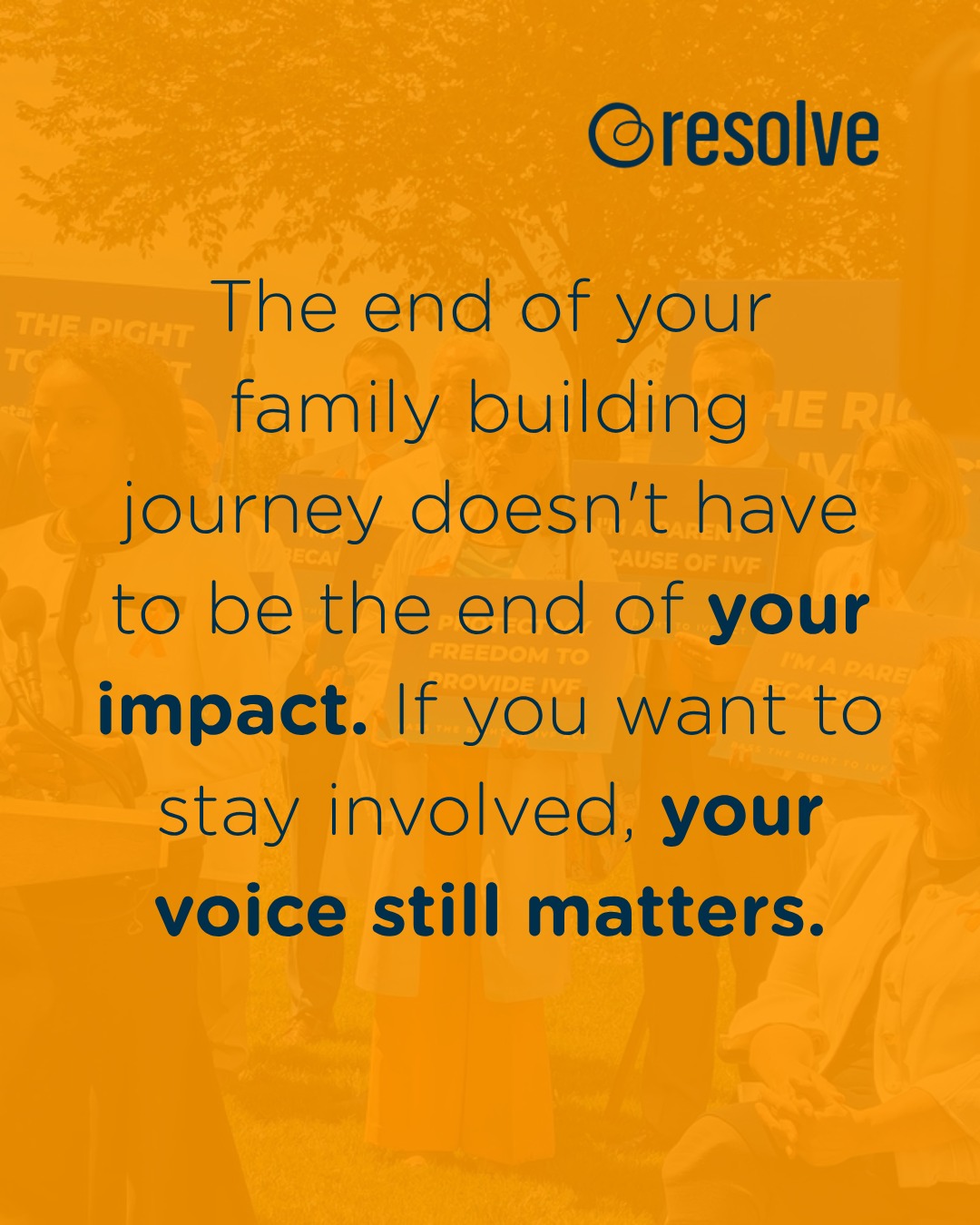 Your journey may be resolved, but your voice can still make a difference. However you choose to show up, your experience can help create hope, understanding, and change.
Join the RESOLVE Advocacy Network through the link in our bio @resolveorg today to get started.