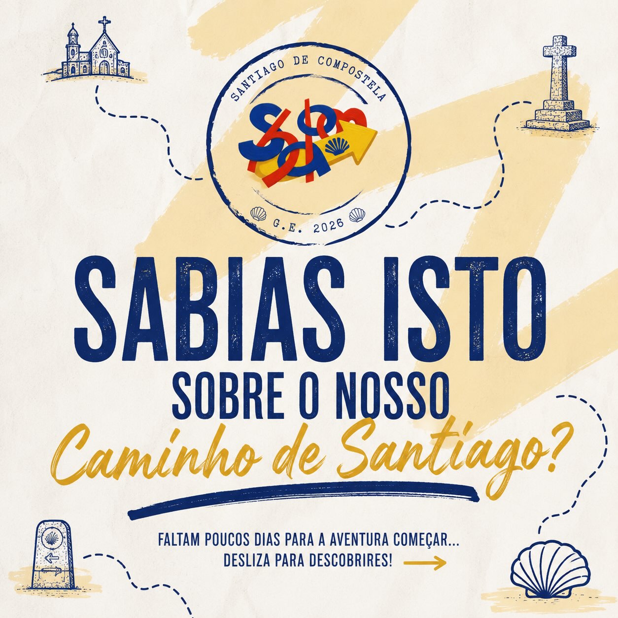 102,2 quilómetros. 5 dias. 5 etapas. 🔜👣❤️💙
Dentro de poucos dias partimos rumo a Santiago de Compostela. Mais do que uma caminhada, será uma experiência de partilha, superação e crescimento.