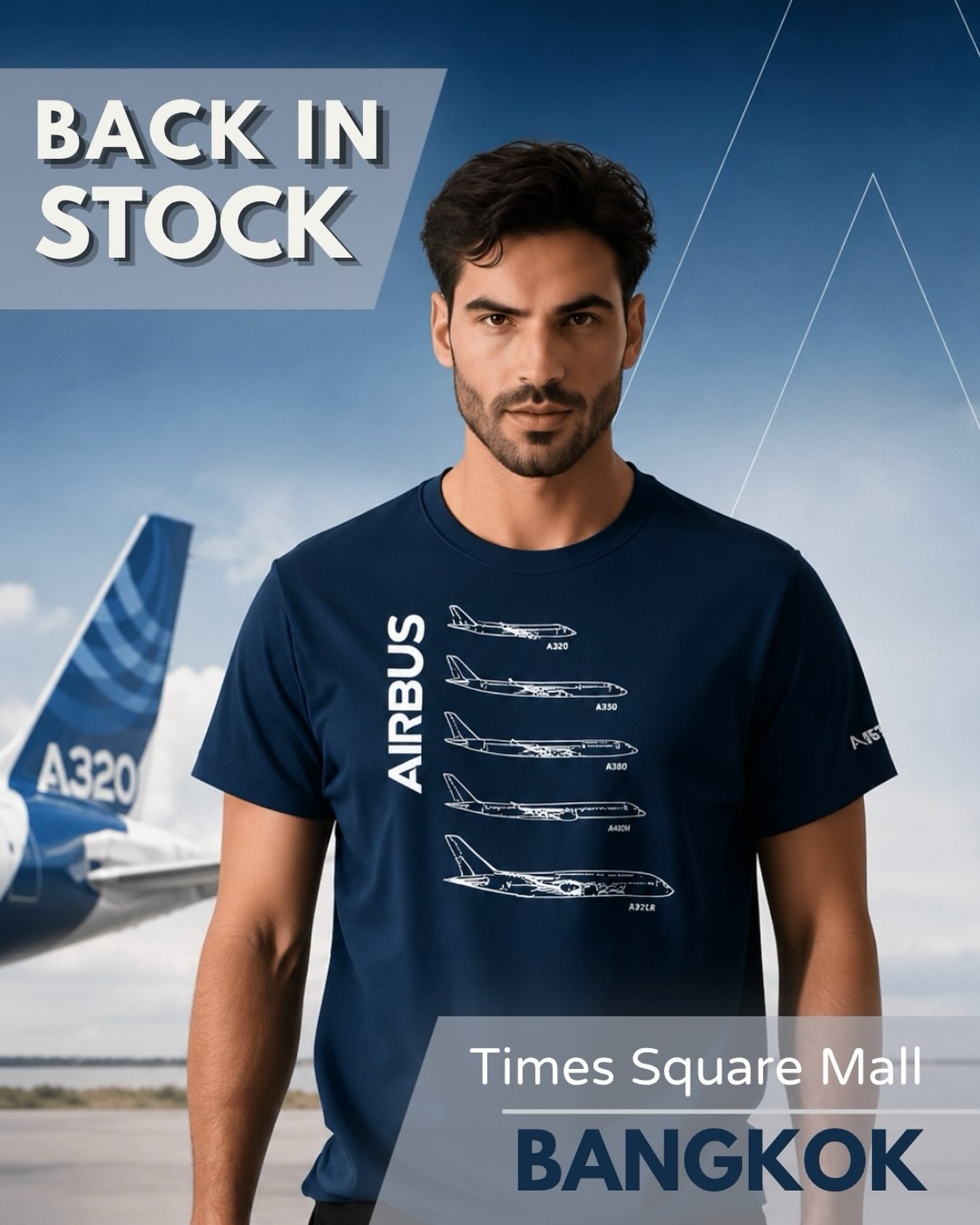 Back in stock!! Airbus family tee shirt in 5 sizes from S to XXL. 400 THB
Visit our store in Times Square mall, floor 3 (BTS Asoke)
We are open Monday to Saturday
From 10.30am to 7pm
#airbuslovers #pilotlifestyle #bangkoklayover #flightcrewlife #pilotshop