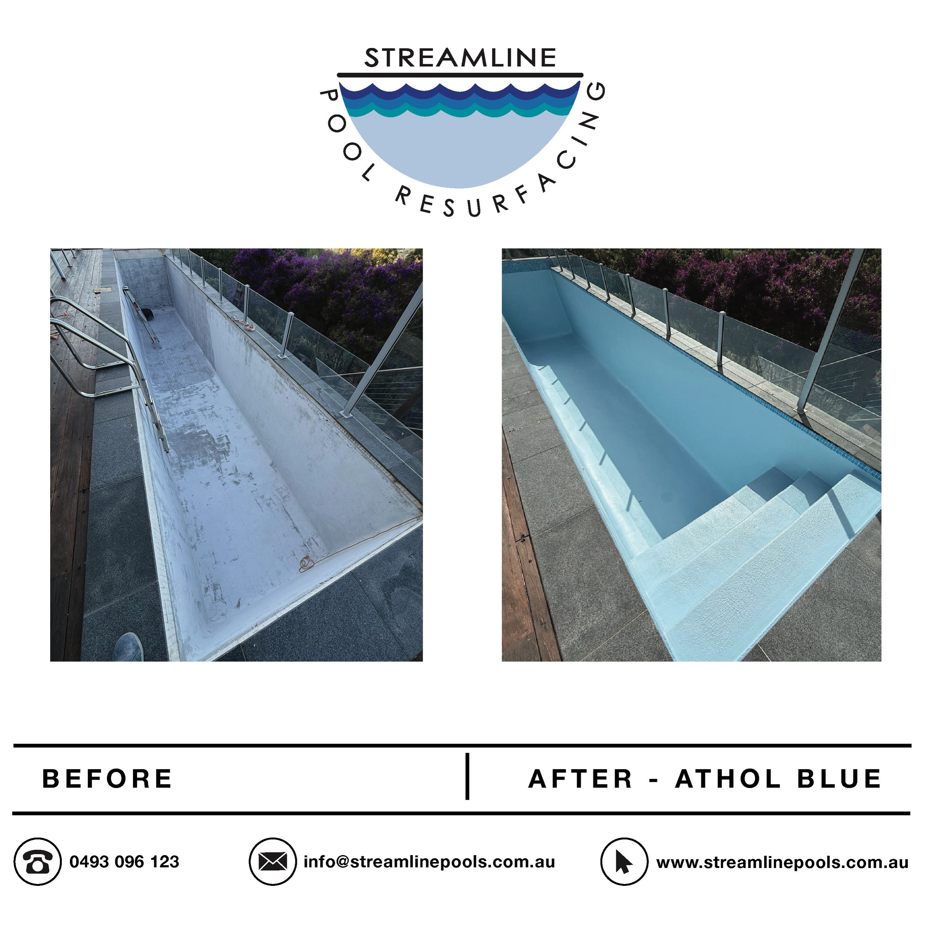 A before and after comparison of a recently completed job in Valdora on the Sunshine Coast.
Full fiberglass resurface , new waterline tiles and steps.
Chosen tiles are Paris and Athol blue final pool color selection.
.
.
.
#streamlinepoolresurfacing
#resurface #swimmingpool
#australianbackyard #maintenance