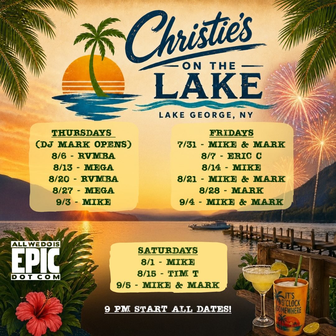 The final month of summer with all our friends at @christiesonthelake it’s the only lakeside DJ hosted party in the village weekly! #allwedoisepic