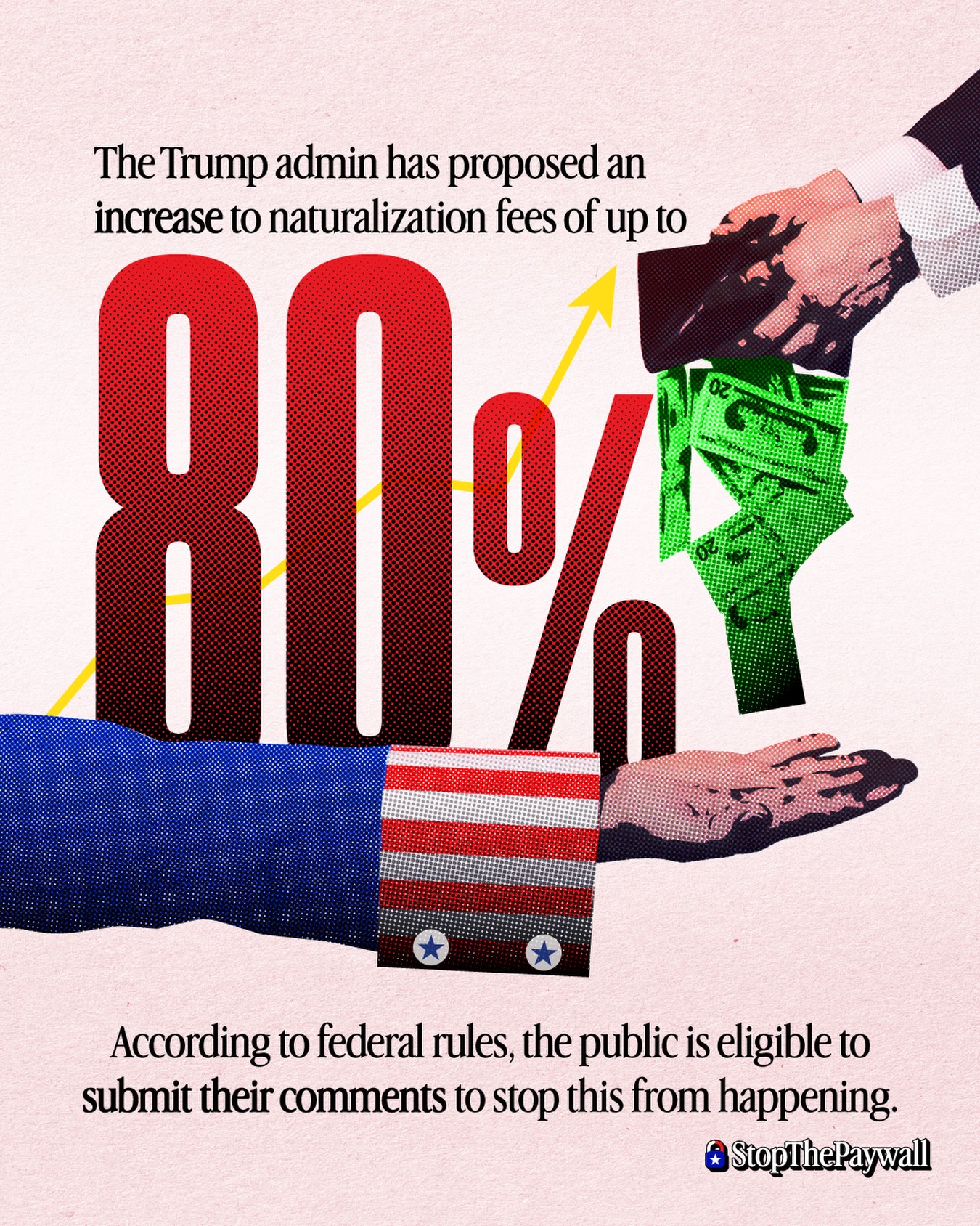 An 80% naturalization application fee increase would put citizenship out of reach for many working families, seniors, and refugees. Becoming a U.S. citizen shouldn’t depend on how much money you have.
Help us #StopthePaywall by submitting a public comment before Aug. 24: ilrc.me/stopthepaywall