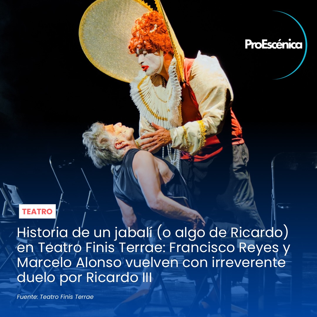 Descubre “Historia de un jabalí (o algo de Ricardo)”, una brillante obra del dramaturgo Gabriel Calderón que reinterpreta el universo de Ricardo III de Shakespeare desde una mirada tan aguda como inquietante.
Con las magistrales actuaciones de Francisco Reyes y Marcelo Alonso, y la dirección de Cristián Plana, este montaje explora la ambición, el poder, el ego y los límites entre la ficción y la realidad, en una propuesta que promete cautivar de principio a fin.
📍 Teatro Finis Terrae
🗓️ 6 al 22 agosto
🎟️ ticketsplus.cl
🎭 Una experiencia teatral intensa, inteligente y profundamente humana.
Más información en el enlace de nuestra biografía.