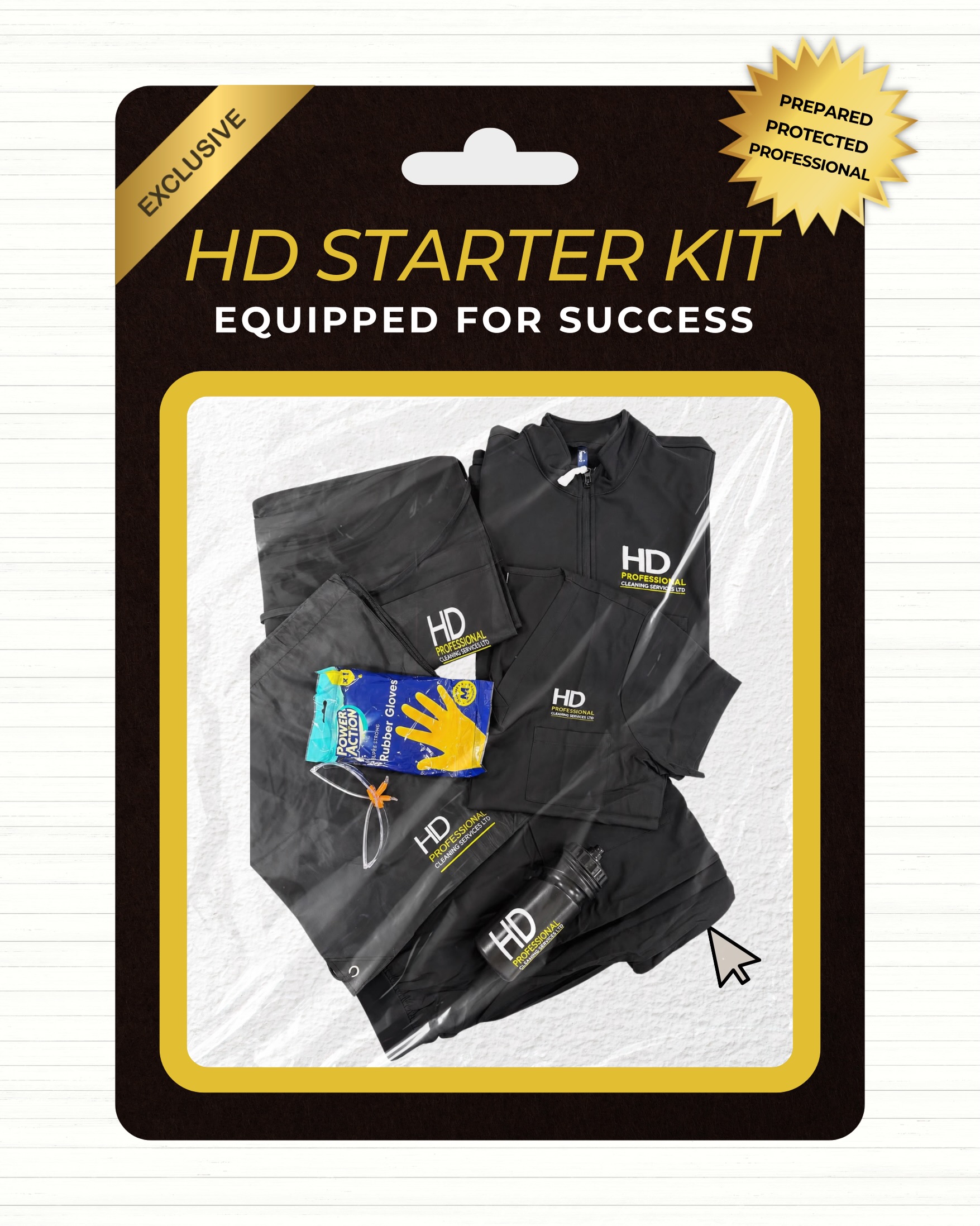 First impressions matter. 💛🖤
Every new member of Team HD receives a Starter Kit to ensure they have everything they need from day one.
Each kit includes:
🦺 HD branded uniform
🥽 Essential PPE with bag to keep our team safe
💧 A hydration bottle to stay hydrated on every job
📋 Everything needed to get started professionally and confidently
We believe in investing in our team because the right equipment, training and support make all the difference.
Welcome to Team HD! 💛
#TeamHD #ProfessionalCleaning #CleaningCompany #CommercialCleaning #NewStarter