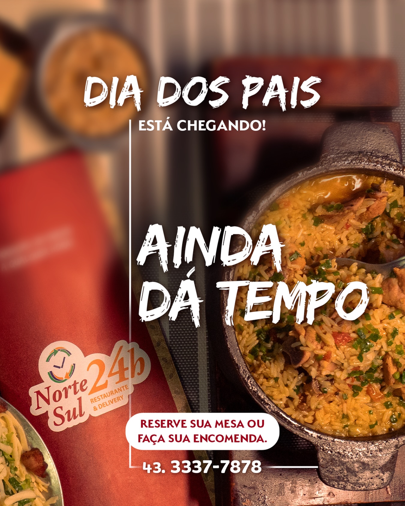 Ainda dá tempo de garantir um Dia dos Pais cheio de sabor e bons momentos. 🧡
Seja para reunir a família no nosso Espaço Gourmet ou para celebrar em casa, faça sua reserva ou encomenda com antecedência e deixe o sabor do Norte Sul 24 Horas fazer parte dessa data especial.
📞 Reserve sua mesa ou faça sua encomenda:
(43) 3337-7878
Esperamos você!
#DiaDosPais #NorteSul24Horas #Londrina #EspaçoGourmet #ComidaBoa
