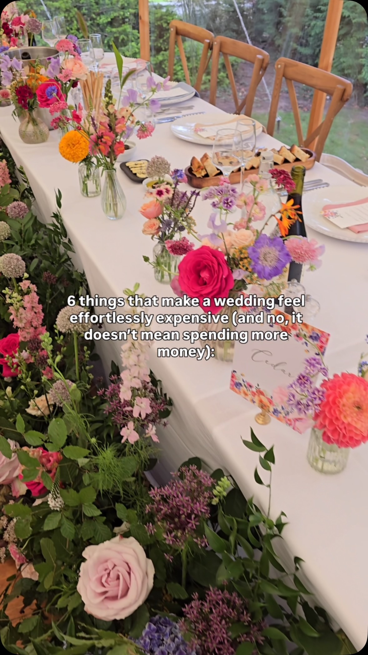 It’s not always about the budget…
Even with a generous wedding budget, it’s the thoughtful choices and attention to detail that create that effortlessly expensive feel.
1. A considered colour palette
Keep your colours intentional and consistent across the flowers, stationery, linens, candles and décor. A cohesive palette instantly makes a wedding feel more polished.
2. Beautiful stationery
You don’t need elaborate stationery, but choosing quality materials, considered typography and a consistent design across your day makes a big difference.
3. Plenty of negative space
Resist the temptation to fill every surface. Allowing tables, spaces and key details room to breathe can make everything feel more luxurious.
4. Lighting that creates atmosphere
Good lighting can completely transform a wedding. Think candles, warm ambient lighting and carefully placed uplighters rather than relying solely on harsh overhead lighting.
5. A well-planned layout
The way guests move through your wedding matters. A thoughtful floor plan, well-spaced tables and clear transitions between different parts of the day make everything feel effortless.
6. Consistency in the details
From your tableware to your signage and florals, the little details should feel like they belong together. It’s this consistency that creates that quietly expensive look.
I’m Victoria, I plan flawless and stress-free weddings that feel as good as they look in Yorkshire, Derbyshire, Cheshire and beyond. Follow me for more wedding planning tips and inspo!
