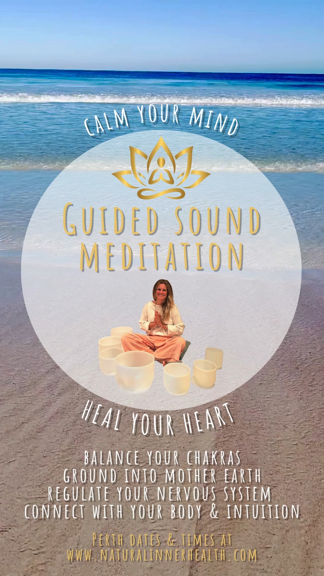 Join us as we clear & balance our chakras, our energy centres đ§ââď¸đ
Regulate our nervous systems
Offload any tension, worries, stress & anxiety.
Ground into Mother Earth đ
Enjoy the sound of the crystal bowls frequencies aligned with the chakras of the body.
Bring in more đ¤˛:
â¤ď¸Safety
đŠľCalm
đPeace
đComfort
đŞ˝Into our livesđŞ˝
To book your spot for Guided Sound Meditation go to https://www.naturalinnerhealth.com/book-online
Love & blessings
Tammy đŤś
#naturalinnerhealth #perthmeditation #calmyourmind #nervoussystemregulation #mindbodyconnection #tammymiller #soundhealing #energyhealing #healyourheart #stressrelief #stressmanagement #anxietyrelief #chakrabalance #listentoyourintuition #groundintomotherearth