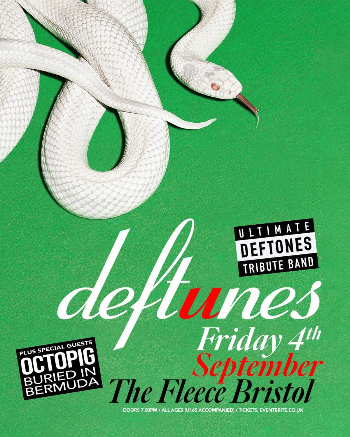 ⭐️Gig Announcement⭐️ Fleece, Bristol, September 4th 2026 7pm 🐑
Excited to let y’all know that we are back @fleecebristol supporting @deftunes.uk - the UK’s prime Deftones experience 🐍, with fellow Bristol hard hitters @octopigband 🐷
Use this link for an exclusive BIB discount
http://www.eventbrite.co.uk/e/1975220916934/?discount=Bermuda 🎟️🎫
Can’t wait to see everyone there and sing along to our favourite Deftones hits! 🫡
#gig #bristolmusic #metal #new #fyp