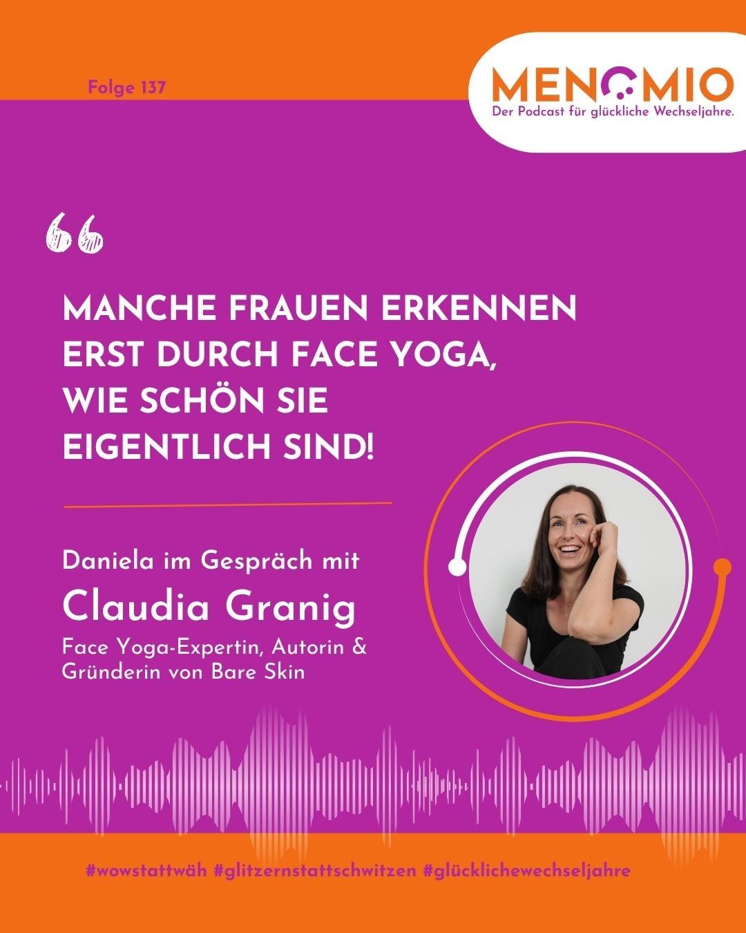 🪞 Was siehst du, wenn du in den Spiegel schaust?
Ich kenne das Gefühl. Man sucht zuerst, was stört. Die Falte. Die Augenringe. Was sich verändert hat.
In Folge 137 ist Claudia Granig bei mir zu Gast, Face-Yoga-Expertin, Gründerin von @bareskinfaceyoga und Autorin. Was sie erzählt hat, hat mich echt berührt.
✨ Der größte Effekt von Face Yoga ist nämlich nicht „weniger Falten“. Es ist der Moment, in dem Frauen beginnen, ihr Gesicht nicht mehr zu bewerten, sondern es zu spüren und mit Freundlichkeit anzuschauen.
🎧 Hör dir die ganze Folge an. Überall, wo‘s Podcasts gibt.
Also, was siehst du, wenn du in den Spiegel schaust? 🩷🧡
#wowstattwäh #glitzernstattschwitzen #glücklichewechseljahre #faceyoga