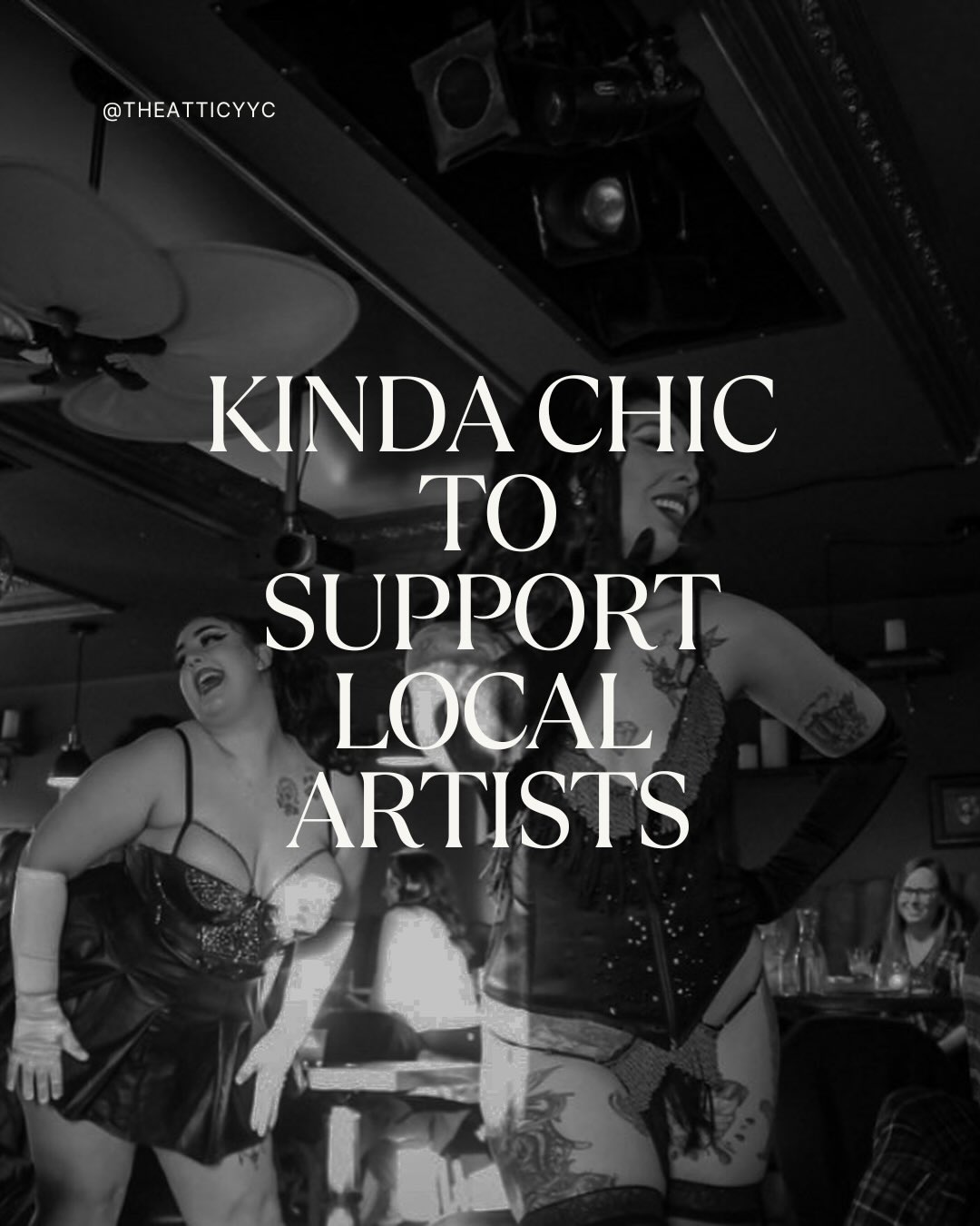 Kinda chic to give a damn about where you spend your time & money. π
Eat plants. Support artists. See live music. Watch drag. Drink local. Laugh with strangers. Reconnect with your people.
All at @theatticyyc β¨