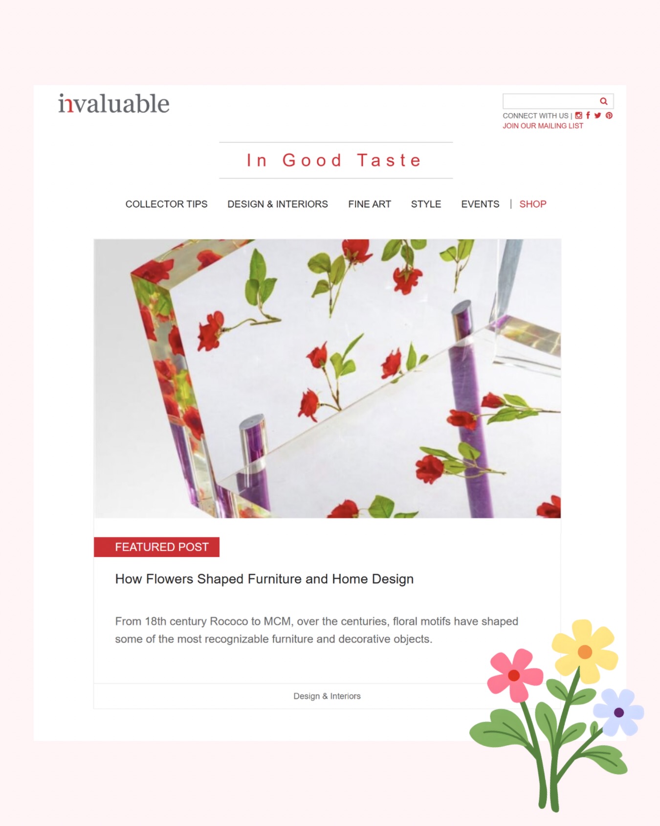 How did flowers shape furniture and home design? 🌸 I explore this topic over on @invaluableofficial blog, “In Good Taste”!
Over the centuries, floral motifs have shaped some of the most recognisable pieces of furniture and decorative objects. From 18th century Rococo to 20th century mid-century modern, flowers have threaded their way through designs across cultures and eras. 💐
If you’re short on garden space, there are countless ways to bring flora indoors, or to let your outdoor flower beds spill gently into your living spaces. Are you ready to gather a few blooms? 🌷
Check out the article over on Invaluable — the link is in my bio! 🔗
•
•
#invaluable #auction #flowers #design #designhistory • market research • floral • home decor • journalist • designer • researcher • historyczka • dziennikarka • wzornictwo • kwiaty • artykuł • antique • antyki