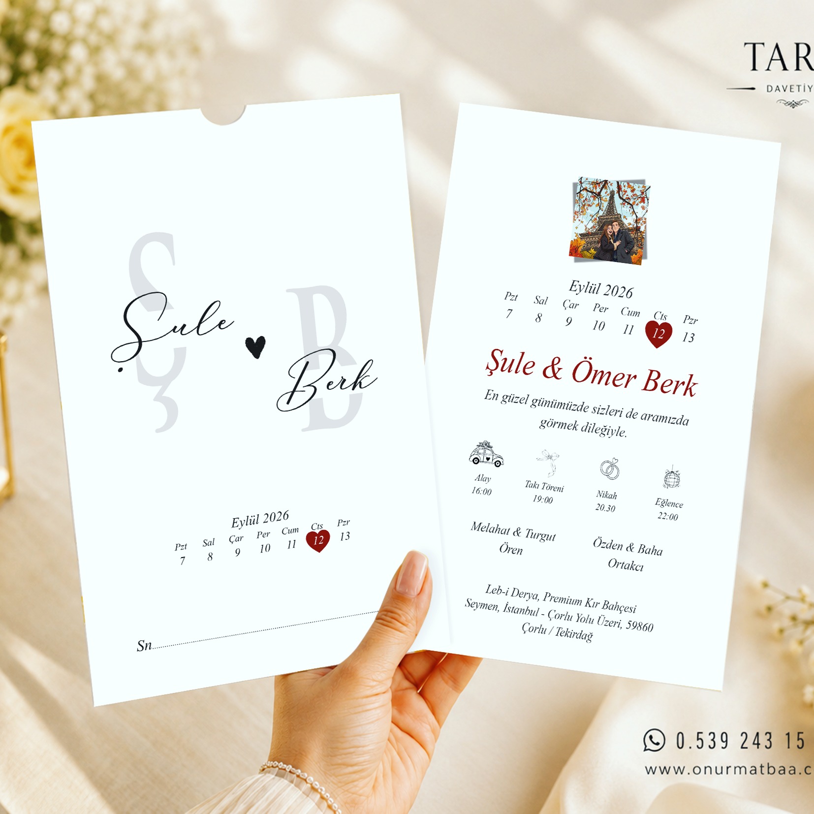 💍 **Kapaksız Karton Zarflı Davetiye Takımı**
🎉 **250 Adet: 2.500 TL**
🎉 **500 Adet: 4.500 TL**
✨ Özel tasarım, şık ve farklı davetiyeler
🖨️ Profesyonel **ofset (matbaa) baskı** kalitesi
✅ **Demonte ürün değildir.** Katlama veya montaj gerektirmez.
⏱️ Ortalama üretim süresi: **5 iş günü**
Standart zarf ile 1000 adedi : 3.300 liradır.
✔️ Baskı ücreti fiyata dahildir.
✔️ Tasarım onayı WhatsApp üzerinden alınarak baskıya geçilir.
✔️ Kartpostal kartonuna profesyonel ofset baskı uygulanmaktadır.
✔️ Türkiye'nin her yerine kargo gönderimi yapılmaktadır. *(Kargo ücreti alıcıya aittir.)*
📲 **WhatsApp Sipariş Hattı:** 0539 243 15 09
💙 **Online satışta 10. yıl!** Güvenli alışveriş ve kaliteli üretim.
📍 **Onur Matbaa – Çorlu / Tekirdağ**
#davetiye
#düğündavetiyesi
#dugundavetiyesi
#nikahdavetiyesi
#sözdavetiyesi
#nişandavetiyesi
#kişiselledavetiye
#özeldavetiye
#modernDavetiye
#şıkdavetiye
#zarflıdavetiye
#ekonomikdavetiye
#düğünhazırlıkları
#evleniyoruz
#gelinadayı
#damatadayı
#düğün2026
#düğünorganizasyonu
#matbaabaskı
#tarzdavetiye
