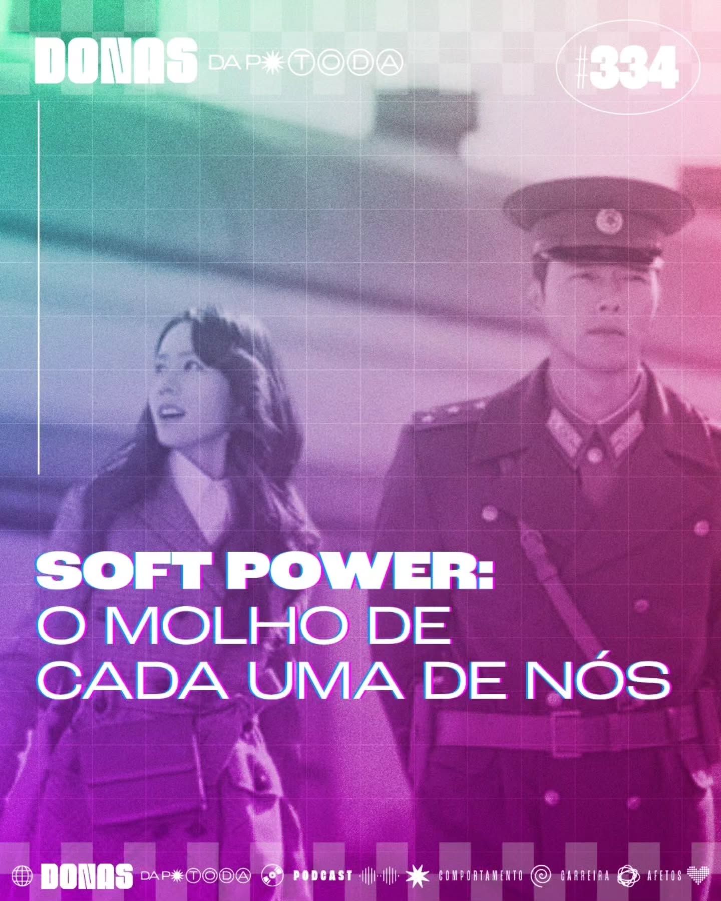 Poder é ter autoridade ao ponto de decidir o que os outros vão fazer. Persuasão é apresentar argumentos até convencer alguém de alguma coisa. Manipulação é fazer alguém agir, sem perceber que está sendo conduzido para uma ou outra ação. Soft power, segundo a ensaísta Tamara, da newsletter Museguided, é criar tanta atração, confiança ou desejo de proximidade que você se move em direção a alguma coisa.
Talvez você tenha ouvido falar sobre esse termo nos últimos tempos quando se fala sobre a indústria cultural coreana, que fez esse movimento. Através de um incentivo e uma disseminação massiva, Doramas e K-pops que eram restritos a um território acabaram se transformando em forças que movimentam os olhos do mundo para aquele pedaço da Ásia, com impactos no turismo, na política e na economia.
E aí nós ficamos brisando: as pessoas também têm soft powers? No mercado de trabalho, as chamadas “soft skills”, que nesse universo se usa como habilidade social ou forma de lidar com as pessoas, já são tão importantes quanto as “hard skills”, que são as competências técnicas, atestadas por diplomas e resultados. E na vida pessoal?
Hoje o episódio é sobre aquela característica que nós chamamos de molho, que faz a autenticidade de cada uma de nós. 🎧
Tá no ar!
#autoconhecimento #autoestima