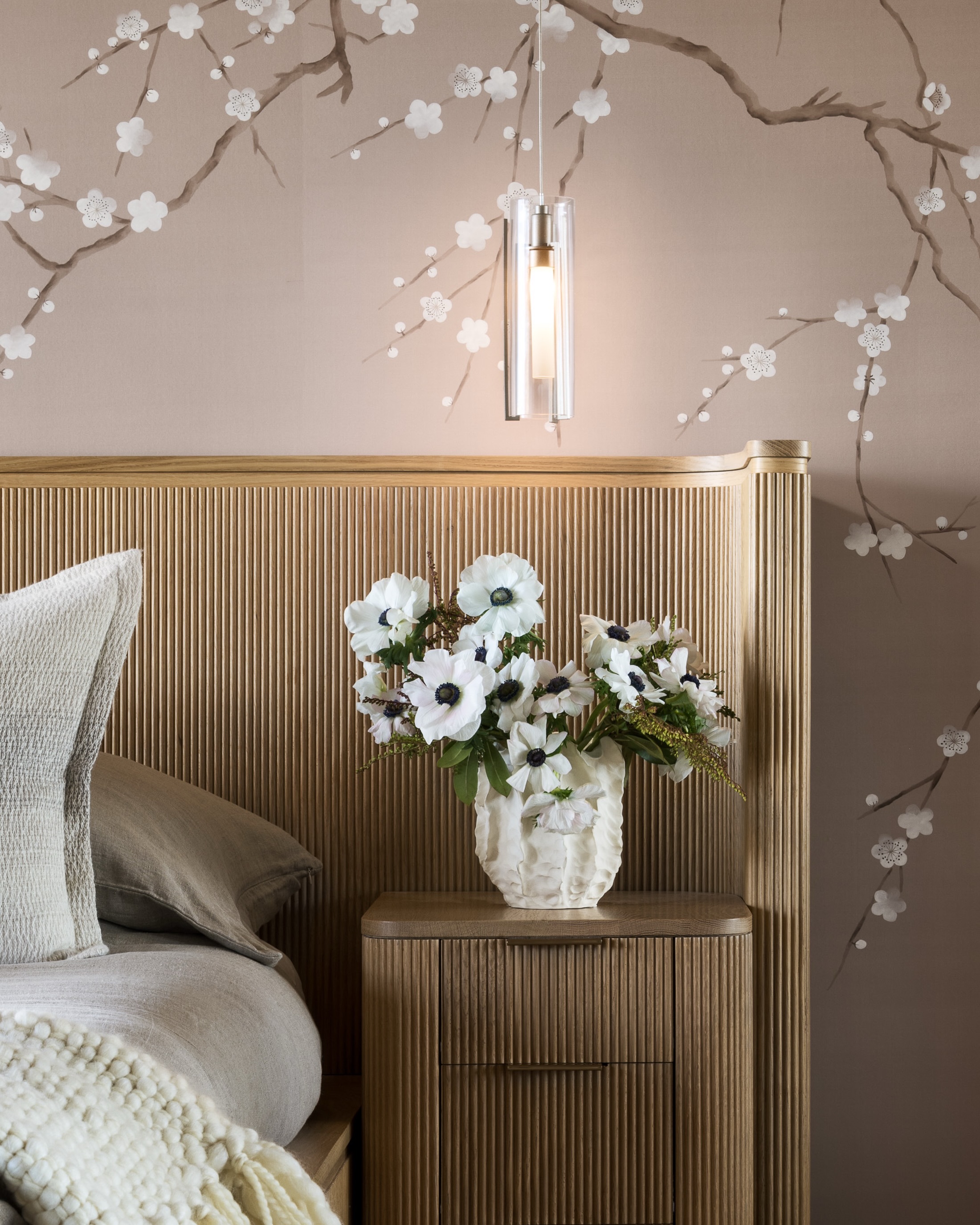 For our Sausalito Sanctuary, we selected de Gournay’s Plum Blossom hand-painted wallcovering, inspired by a painted white silk kimono from Japan’s late Edo period. In the early 19th century, artist Sakai Hōitsu transformed the garment into a work of art, painting graceful plum blossoms designed to move with the wearer.
De Gournay reimagines that same artistry, wrapping the room in flowering branches that evoke movement, tranquility, and the ephemeral beauty of nature. Rich in craftsmanship and history, this exquisite wallcovering creates an atmosphere that is both serene and timeless - perfectly complementing the home’s sanctuary-inspired design.
Design: Sonoma Interiors
Styling: @matador_studio
Photography: @tim.d.coy.photography
#sonomainteriors #sausalitosanctuary #degournay #handpaintedwallpaper #luxuryinteriors
