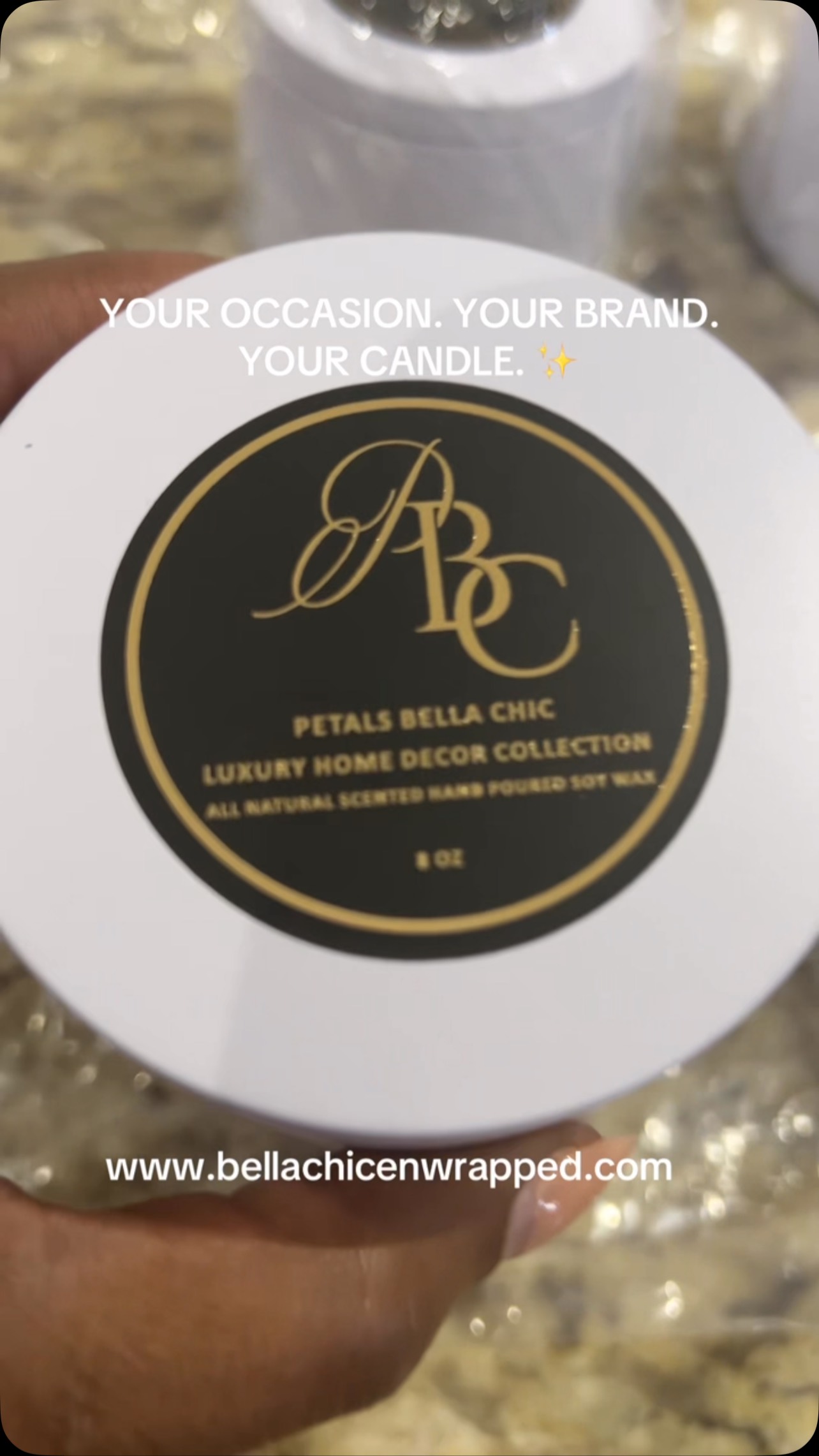 ✨ YOUR OCCASION. YOUR BRAND. YOUR CANDLE. ✨
Make every moment memorable with White Label Custom Candles by Petals By Bella Chic. 🕯️
From weddings and bridal showers to corporate gifting, birthdays, special events, client appreciation, and luxury favors—we create beautifully customized candles designed to make your occasion unforgettable.
🤍 Custom labels
🤍 Signature scents
🤍 Elevated luxury packaging
🤍 Perfect for events, gifting & businesses
Whether you’re celebrating a milestone or creating a signature gift for your brand, we make your vision feel luxurious from the first look to the final burn.
✨ Your brand deserves to be remembered.
📩 Inquire today for custom orders and white-label opportunities.
#CustomCandles #WhiteLabelCandles #LuxuryGifting #PetalsByBellaChic #customgifts