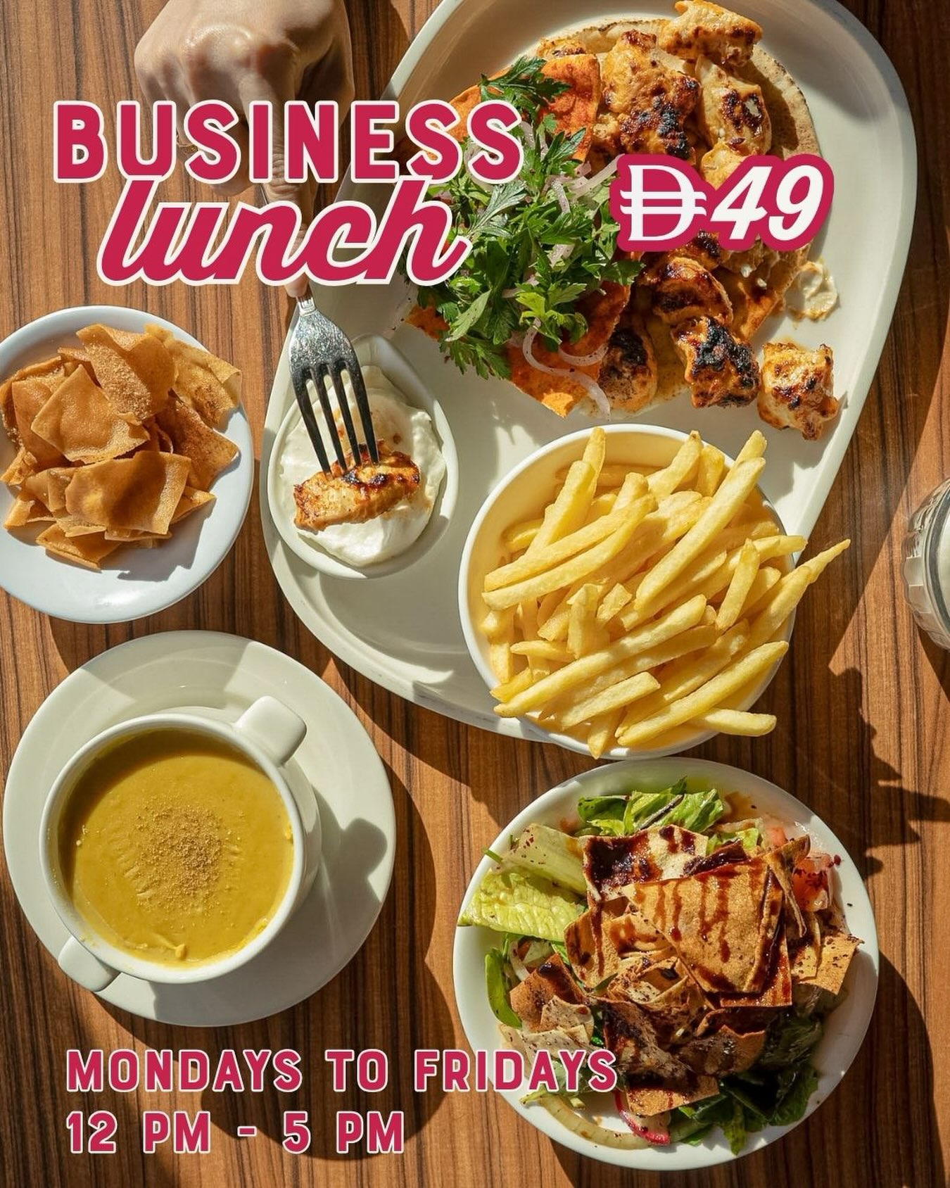 The perfect midday break for just AED 49 per person. Dine-in only.
🗓️ Monday to Friday
🕛 12–5 PM
📍UAE: Dubai | Abu Dhabi | R.A.K | Sharjah
📍K.S.A: Riyadh | Dammam | Jeddah
📍Bahrain: Manama
📍Oman: Muscat
📍Iraq: Baghdad
ALLO DELIVERY… ALLO EVERYDAY
#allobeirutuae #lebanesefood