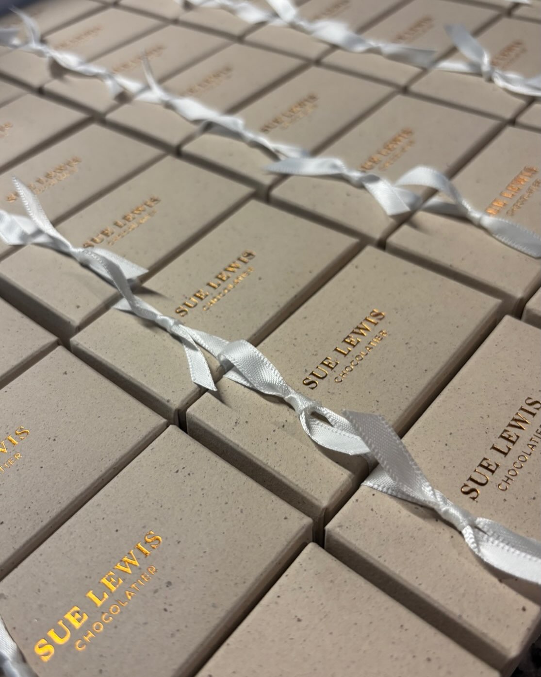 Using our new cocoa paper two piece boxes for a wedding today… looking very bridal indeed.