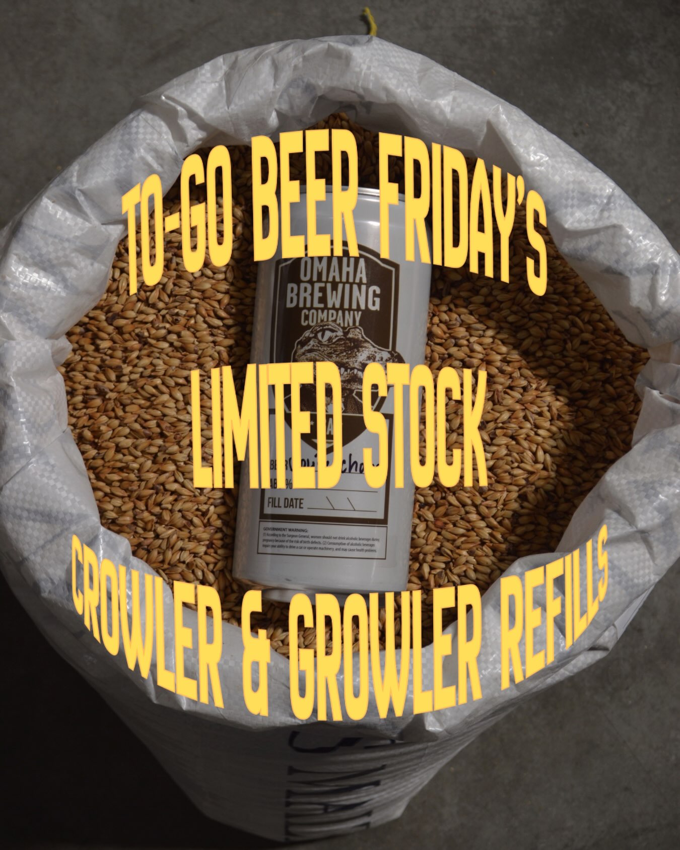 🍺 TO-GO BEER FRIDAY’S! 🍺
Crowler are stocked and we’re ready to fill your Growlers — but supplies are limited, so don’t wait around. Swing by, fill up, and take Omaha Brewing Co. home with you this weekend. 🌾
📍 Come grab yours before we sell out!
⏰ 10:00 AM - 5:00 PM
🆓 FREE TO A GOOD HOME — while you’re getting your to-go beers, shop around our “free to a good home” section!
**photo will be posted tomorrow of the goodies that are 🆓**