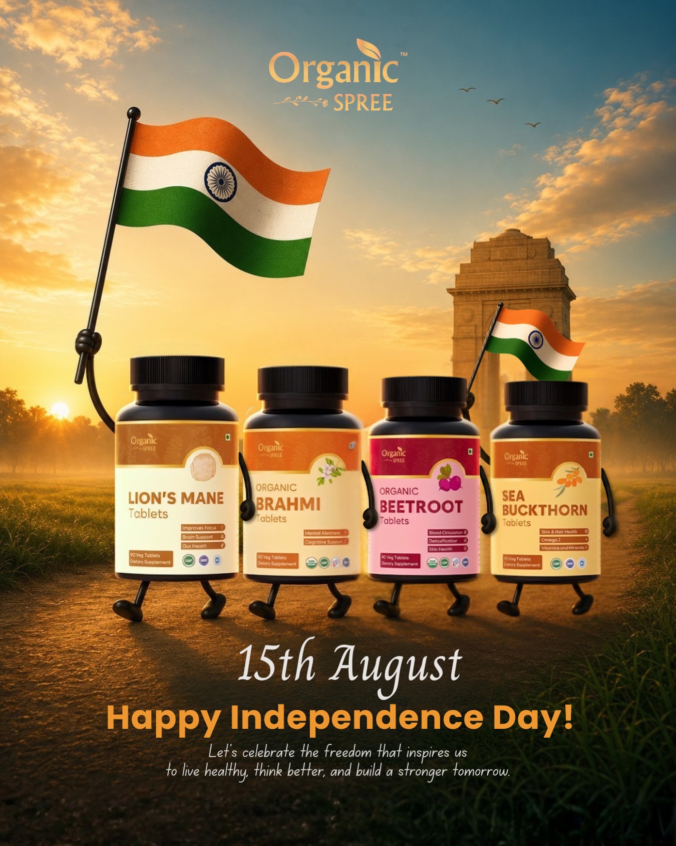 Rooted in India. Inspired by nature. 🌿
Celebrating freedom, wellness & the spirit of a stronger tomorrow.
Happy Independence Day!🇮🇳
#organicspree #independenceday #15thaugust #india #happyindependenceday
(OrganicSpree, Independence Day, 15 August, Indian Independence Day, India, freedom, patriotism, Indian wellness brand, natural wellness, Ayurveda, healthy lifestyle, wellness journey, healthier tomorrow, proud Indian, Azadi, Made in India, holistic wellness, traditional herbs, everyday wellness, wellness brand)