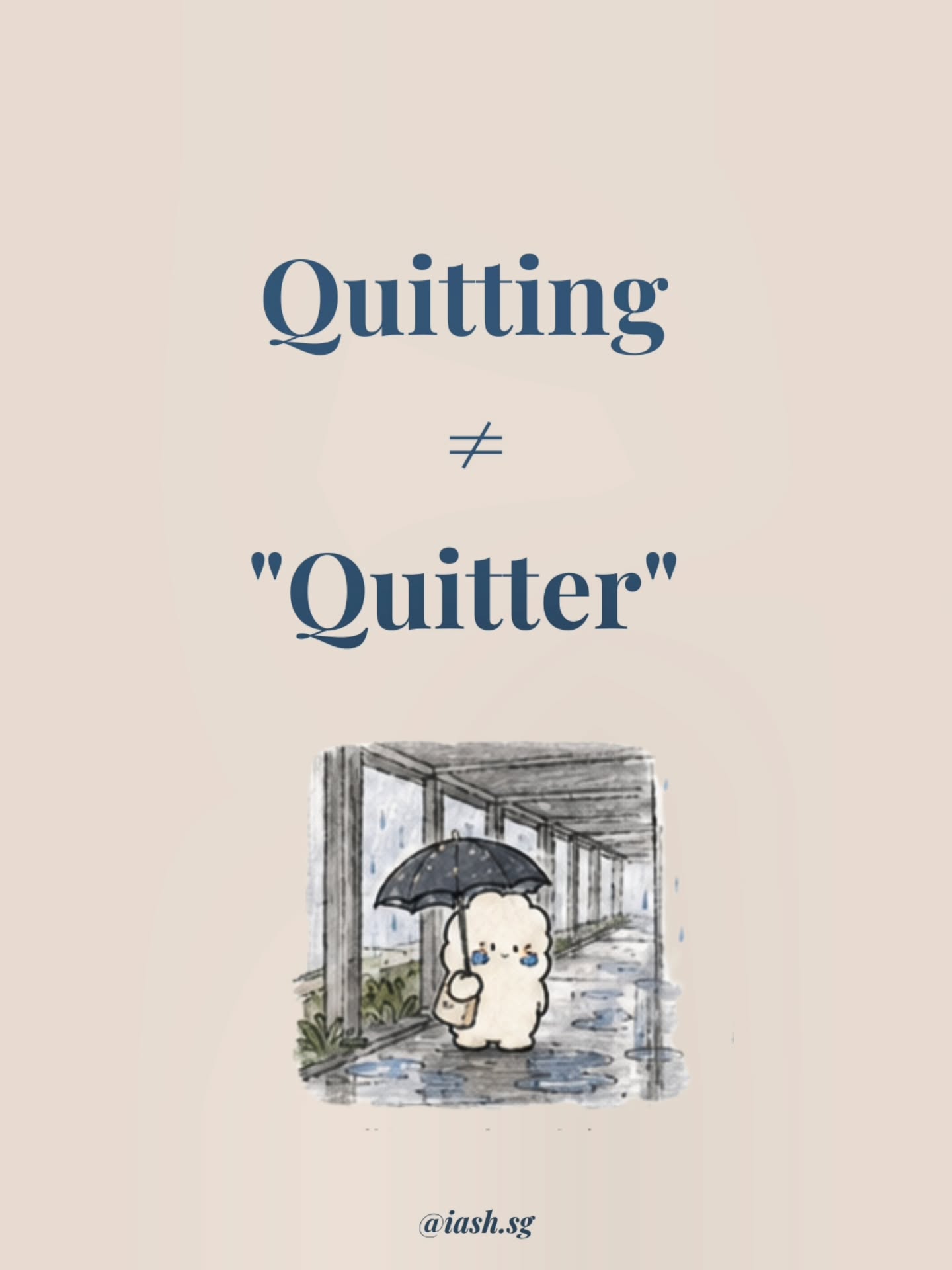 “Quitting” is often treated like a character flaw — as though leaving something automatically makes you a quitter.
But sometimes staying is what is hurting you.
Sometimes quitting means admitting that something no longer fits.
Choosing your wellbeing.
Letting go of an expectation you have outgrown.
Walking away even when other people think you should keep going.
That can take COURAGE too.
We should celebrate the moments when someone finally learns to prioritise themselves, not shame them for it.
And if that is something you have had to do recently: well done for choosing yourself. That took courage.
Written by PQ
Take care everyone!
Team iash.sg
#sgmentalhealth #sglife #quitting