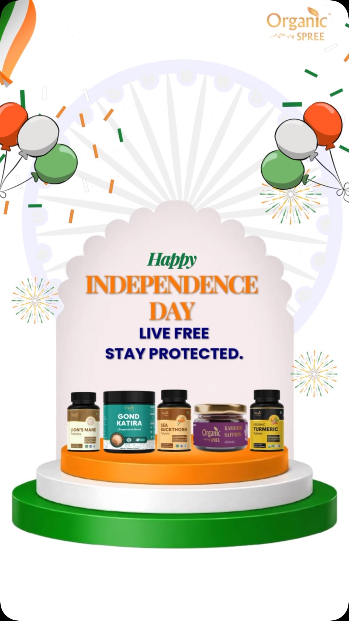 Celebrating India, freedom, and the strength to grow together.
Happy Independence Day from OrganicSpree! 🌿
#organicspree #happyindependenceday #15thaugust #india #naturalwellness
(OrganicSpree, Independence Day, 15 August, Indian Independence Day, India, freedom, Indian wellness brand, natural wellness, Ayurveda, healthy lifestyle, wellness journey, healthier tomorrow, Indian, Made in India, holistic wellness, traditional herbs, everyday wellness, wellness brand)