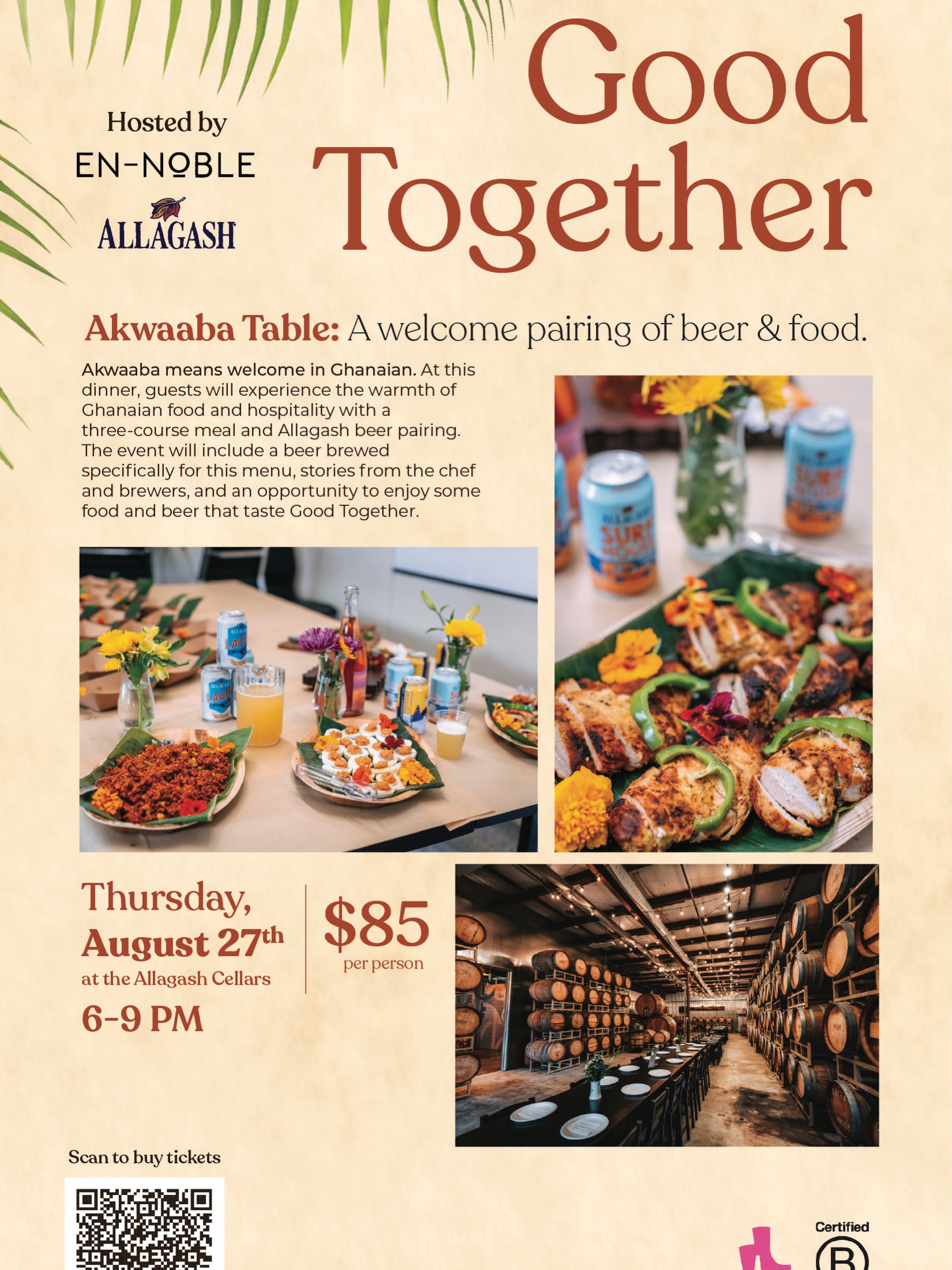 ๐ฌ๐ญ๐ป Ghana is coming to Portland, and youโre invited to the table.
Akwaaba means welcome, so come hungry and make yourself at home. โค๏ธ
Join EN-NOBLE ร Allagash for a night of Ghanaian flavors, cold beer, good stories, and even better company.
Think Waakye, goat stew, fried plantain, fish with green pepper sauce, Ghanaian salad, and plenty of reasons to ask for another bite. ๐
๐ Allagash Cellars, Portland
๐
August 27
โฐ 6 to 9 PM
๐๏ธ $85 per person
Bring your appetite. Weโll handle the rest. ๐ฝ๏ธ๐บ
#GhanaianFood #Allagash #PortlandMaine #mainefoodies #allagash