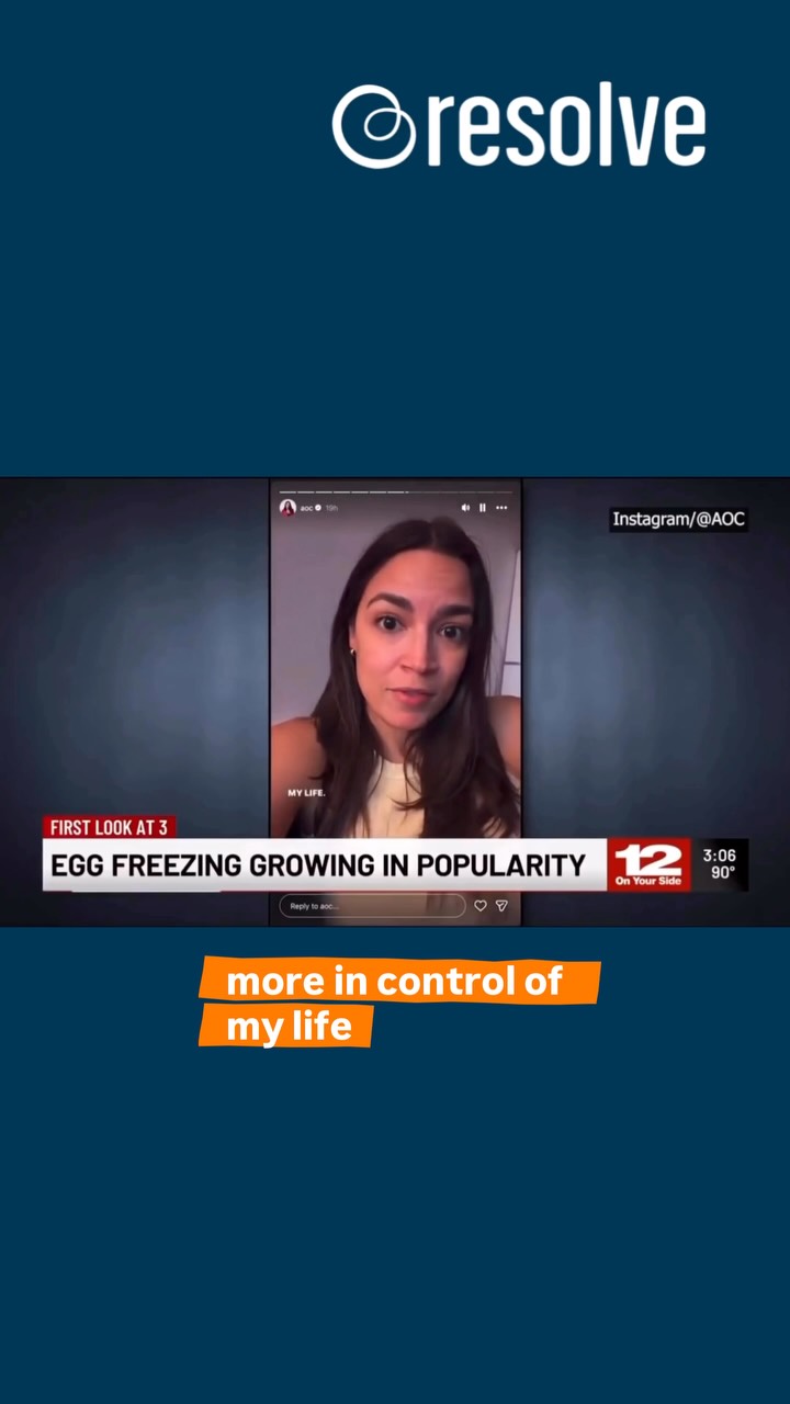 Alexandria Ocasio-Cortez’s decision to share her egg freezing journey is opening up a bigger conversation about fertility, access, and more about egg freezing. RESOLVE CEO Danielle Melfi joined CNN to help bring clarity and context to the conversation. Everyone deserves access to trusted information when making decisions about their reproductive future.
Comment FREEZE to learn more about egg freezing.