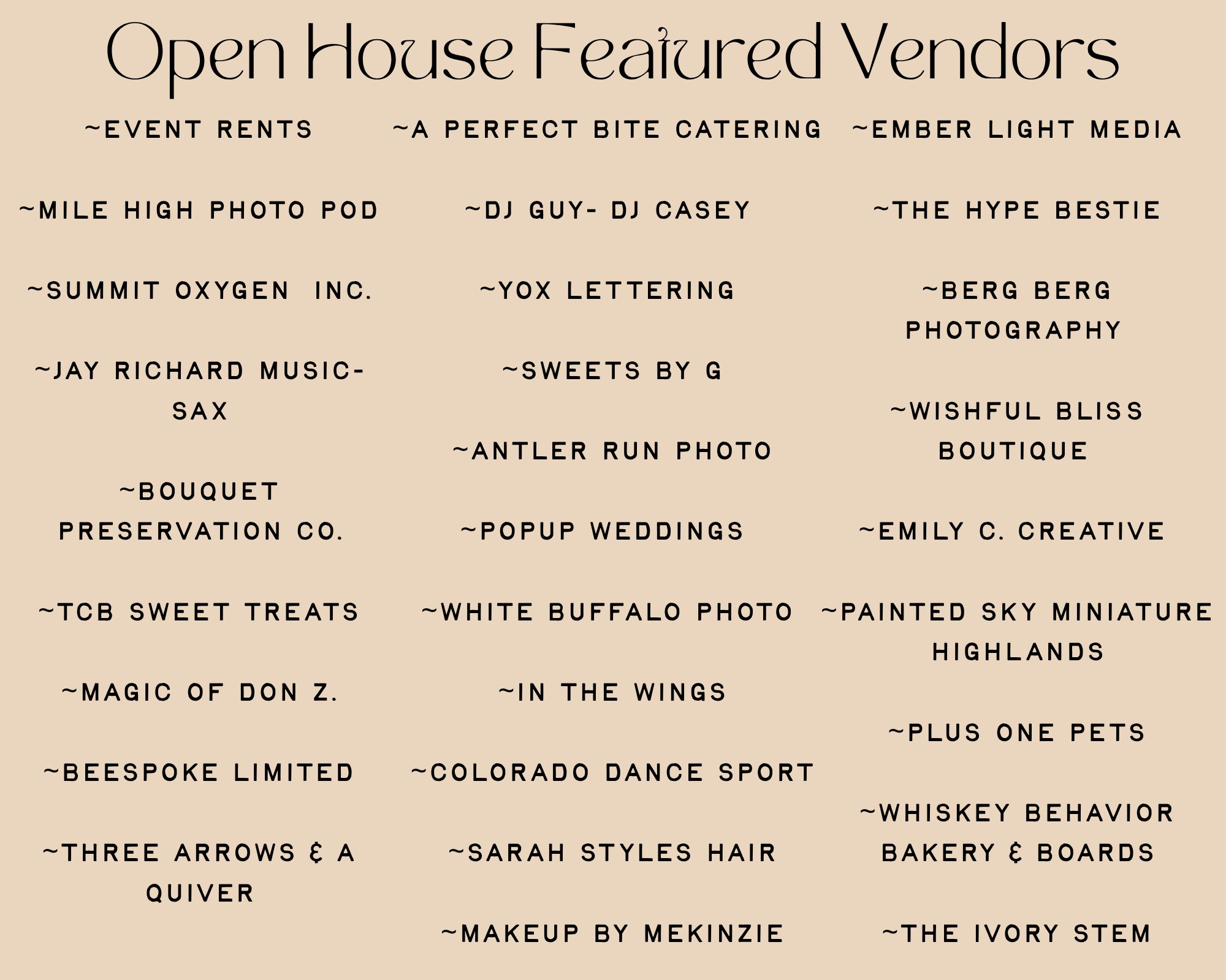✨ Meet the Vendors at Our Open House! ✨
We’re so excited to introduce the amazing preferred vendors who will be joining us at Baldoria’s Open House! 💍🥂
From florals and photography to beauty, entertainment, desserts, and so much more — these are the talented people who help bring our couples’ visions to life! ❤️
Swipe through to see who will be there and come meet them in person!
📅 August 23rd
⏰ 11 AM – 3 PM
📍 Baldoria on the Water
Save the date, bring your questions, and come get inspired! We can’t wait to see you! ✨
Tag someone who’s planning a wedding or event and needs to meet these vendors! 👇
#baldoriaonthewater #openhouse #bridalshow #bride #2027bride #2027wedding #weddinginspo #weddingshow #vendors #weddingvendors #weddingplanning #coloradoweddingplanner #denverwedding #denverweddingplanner