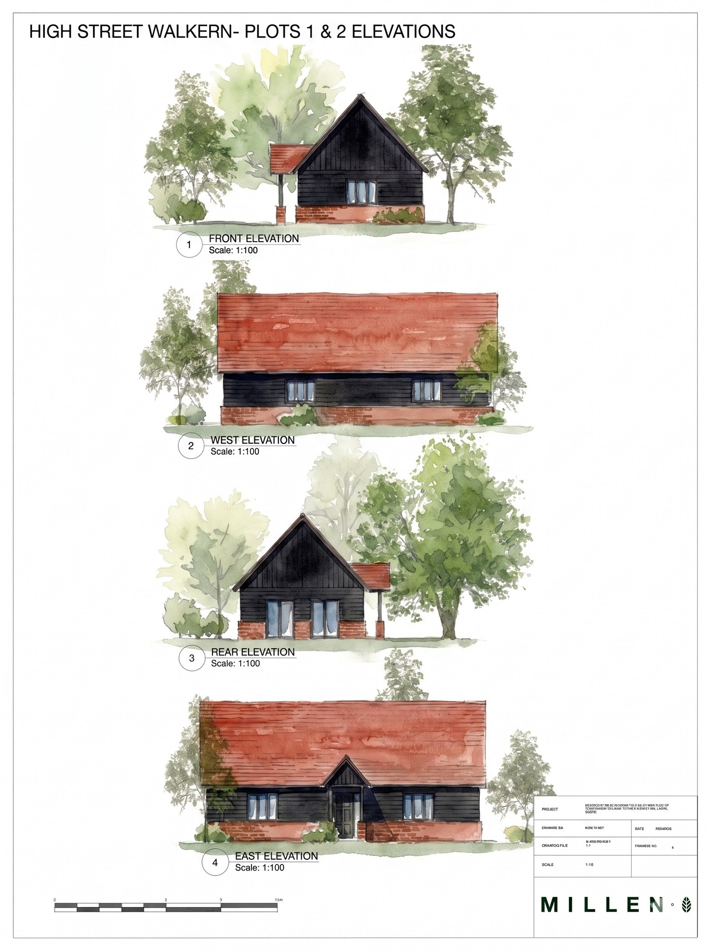 🏡 Some sites are worth waiting for.. and Walkern is one of them..
ㅤ
Two plots on the High Street, sat quietly between a Grade II listed church and open Hertfordshire countryside.. it's the kind of setting you rarely get to build in, and it's taken us a while to get the design where we wanted it.
ㅤ
The thinking is deliberately simple.. barn forms, black timber cladding, natural clay tiled roofs, three bedrooms across a single storey with private gardens behind. The mature hedgerows and trees stay exactly where they are, a new beech hedge goes in along the frontage, and the planting buffer to the church gets reinforced rather than stripped back.
ㅤ
Two self/custom build plots, and we're getting close to opening them up.. if Walkern's been on your list, now's the moment to start paying attention 🌿
ㅤ
Head to the link in our bio for more info.