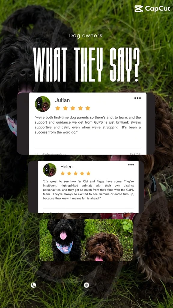 🐾 CLIENT SPOTLIGHT | Obi & Figgy
Back in April 2025, Helen brought Obi and Figgy along to one of our social skills sessions at Charlecote Garden Centre.
A few weeks later she got in touch asking if we could help with weekly walks and a bit of one-to-one support.
Fast forward to today...
The pups have made loads of friends on our walks, grown in confidence and become a real part of the GJPS family. 🩷
But here's the bit people don't always see: the training wasn't because Obi and Figgy were "naughty"; it was because Helen and Julian wanted to feel more confident too.
Sometimes all people need is someone to ask.
"Is this normal?"
"Why is he barking at the front door?"
"Am I feeding the right amount?"
That's the bit we love! Yes, we walk dogs, but we also support the people who love them, and enable them to be better dog parents when we’re not around. Sometimes a bit of reassurance is all it takes to make the difference. 🐾
Helen said: “It’s great to see how far Obi and Figgy have come. They’re intelligent, high-spirited animals with their own distinct personalities, and they get so much from their time with the GJPS team. They’re always so excited to see Gemma or Jodie turn up, because they knew it means fun is ahead!”
Julian added: “we’re both first-time dog parents so there’s a lot to learn, and the support and guidance we get from GJPS is just brilliant: always supportive and calm, even when we’re struggling! It’s been a success from the word go.”
Thank you, Helen and Julian, for trusting us with Obi and Figgy. We absolutely love being part of their journey. ❤️