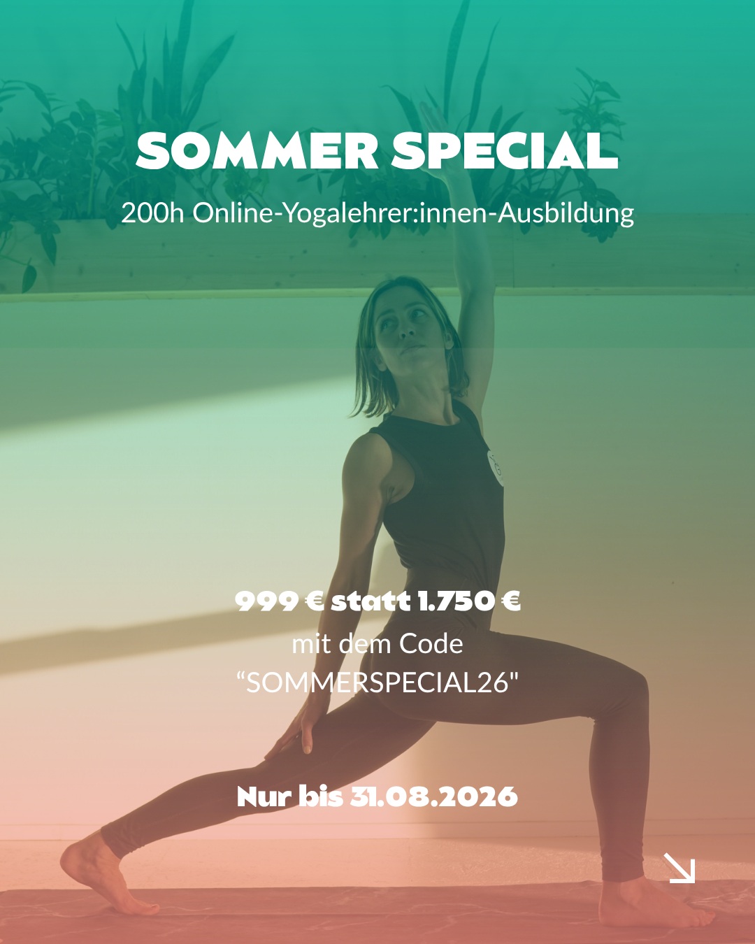 ☀️ SOMMER SPECIAL – deine 200h Yogalehrer für 999 € statt 1.750 €!
Du möchtest tiefer in Yoga eintauchen, deine eigene Praxis vertiefen oder endlich lernen, selbst Yogastunden zu unterrichten?
Unsere 200h Online-Yogaausbildung verbindet fundiertes Wissen mit maximaler Flexibilität. Du lernst über unsere E-Learning-Plattform in deinem eigenen Tempo – unabhängig davon, wo du gerade bist.
Dabei geht es um mehr als Asanas:
🧘 Yoga & eigene Praxis
🧠 Anatomie & Physiologie
📚 Yoga-Philosophie
📝 Unterrichtsgestaltung & Sequencing
✨ Didaktik & Methodik
🌿 fundierte Theorie & praktische Anwendung
Egal, ob du schon lange Yoga praktizierst oder gerade erst tiefer einsteigen möchtest – du entscheidest, wie du deinen Weg gestaltest.
🔥 SOMMERSPECIAL26
Damit sicherst du dir die Ausbildung aktuell für 999 € statt 1.750 €.
⏳ Nur noch bis 31.08.2026
Wenn du schon länger darüber nachdenkst: Vielleicht ist jetzt der richtige Zeitpunkt, einfach anzufangen.
👉 Alle Infos & Anmeldung über den Link in unserer Bio.