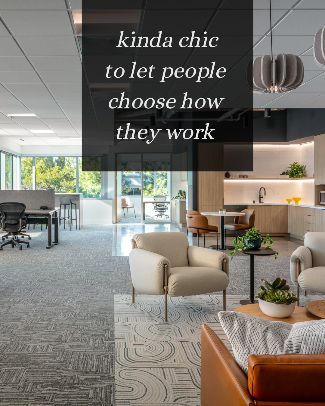 Kinda chic to design for how people feel, not just how a space looks.
...Even chicer to know who to call.
Want a workplace that works like this? Let’s design it. Contact us at the link in our highlights.